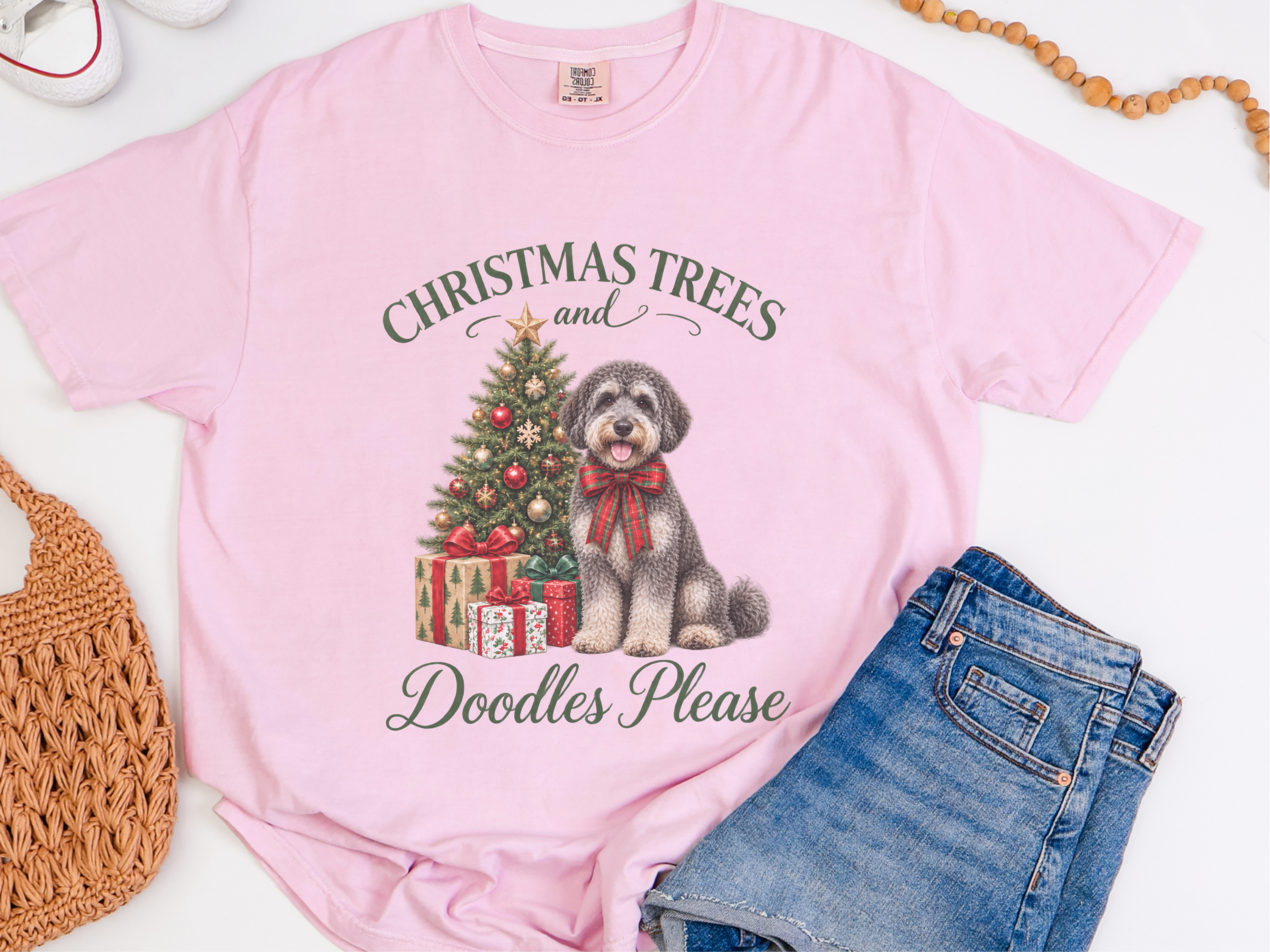 Schnoodle Christmas Tree Gifts doodle dog shirt - photo 5
