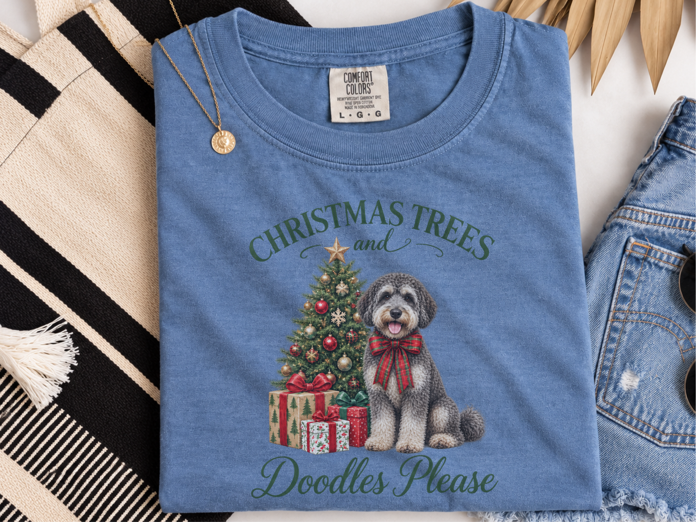 Schnoodle Christmas Tree Gifts doodle dog shirt - photo 7