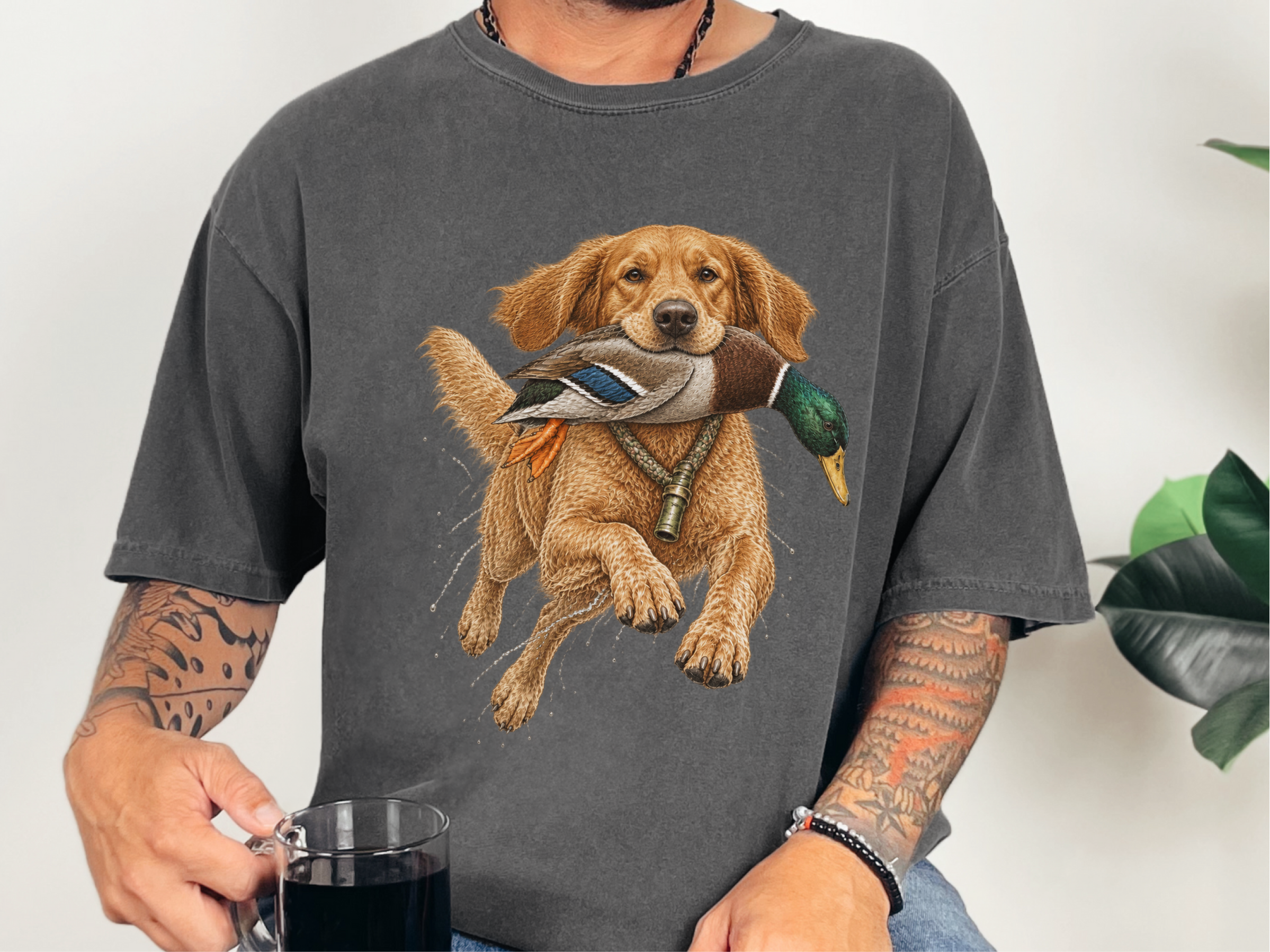 Golden Retriever Mallard Hunt doodle dog shirt - photo 4