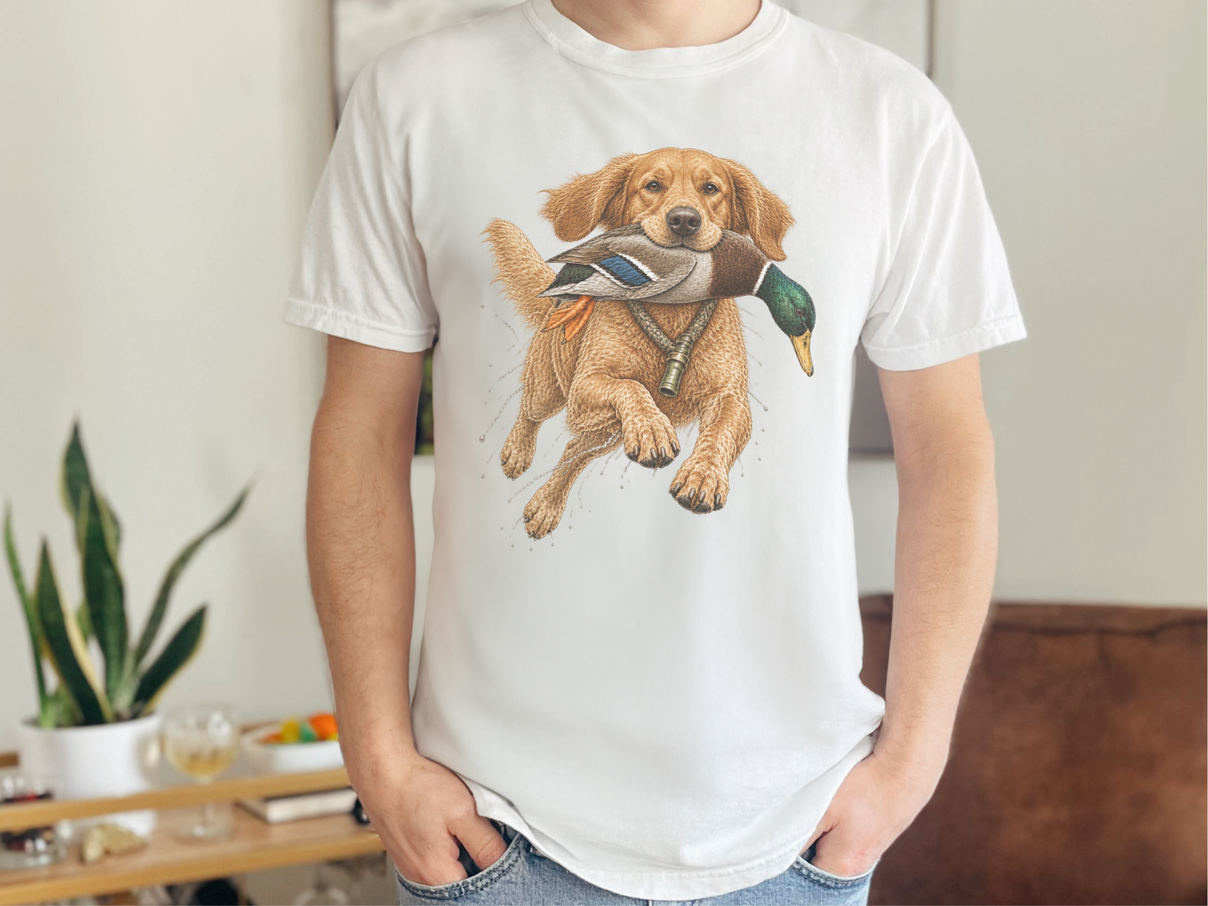 Golden Retriever Mallard Hunt doodle dog shirt - photo 1