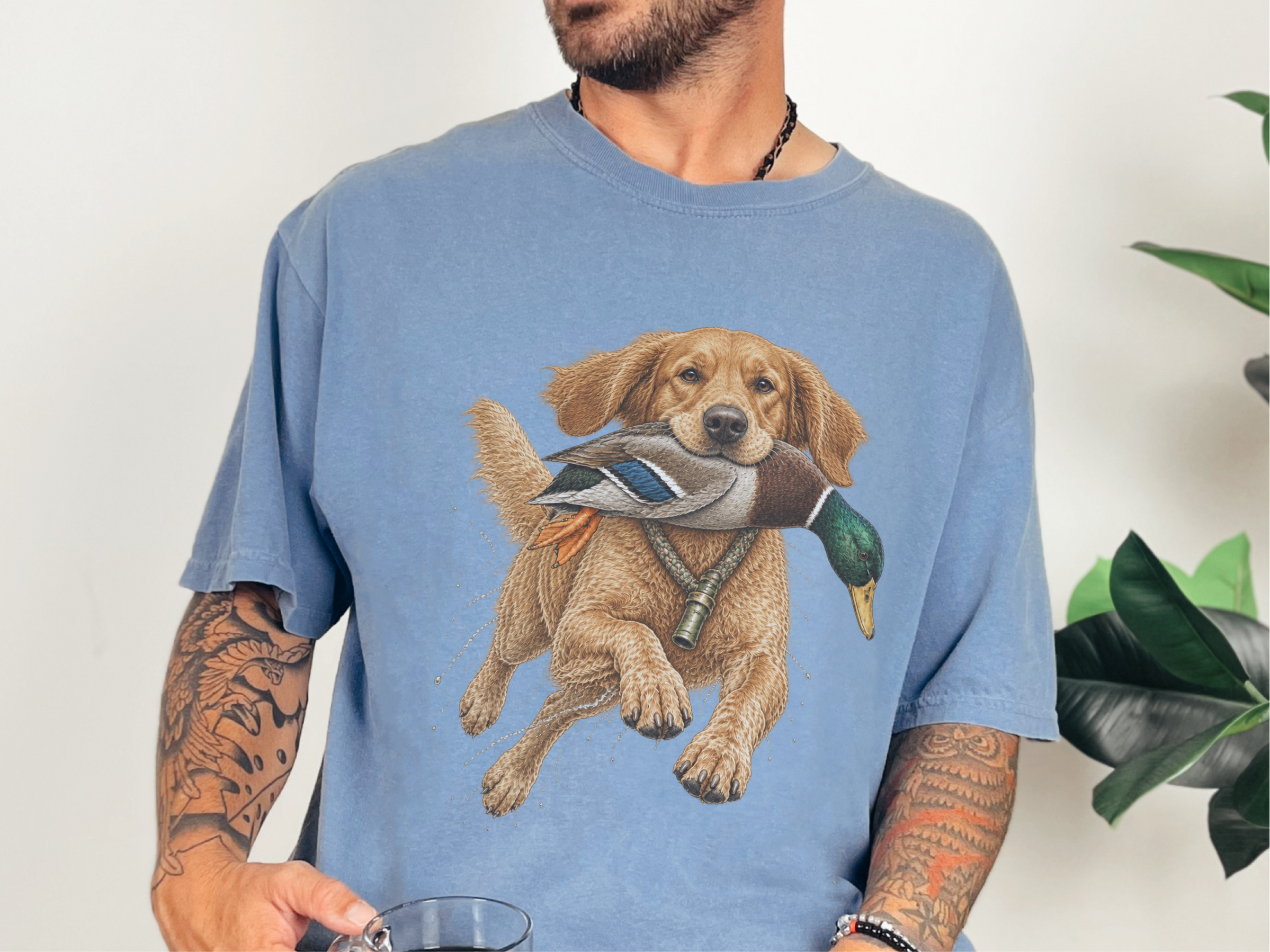 Golden Retriever Mallard Hunt doodle dog shirt - photo 7