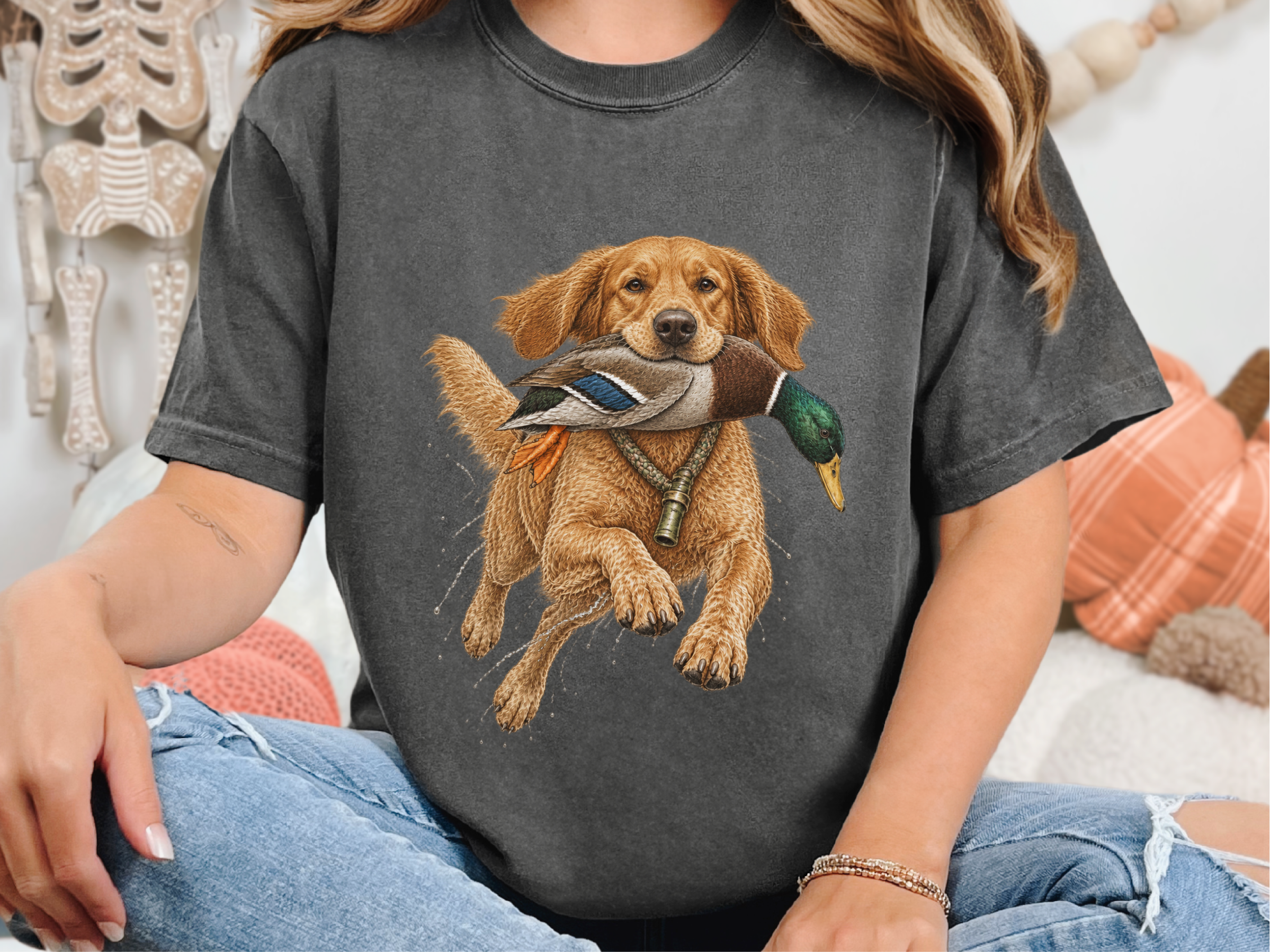 Golden Retriever Mallard Hunt doodle dog shirt - photo 3