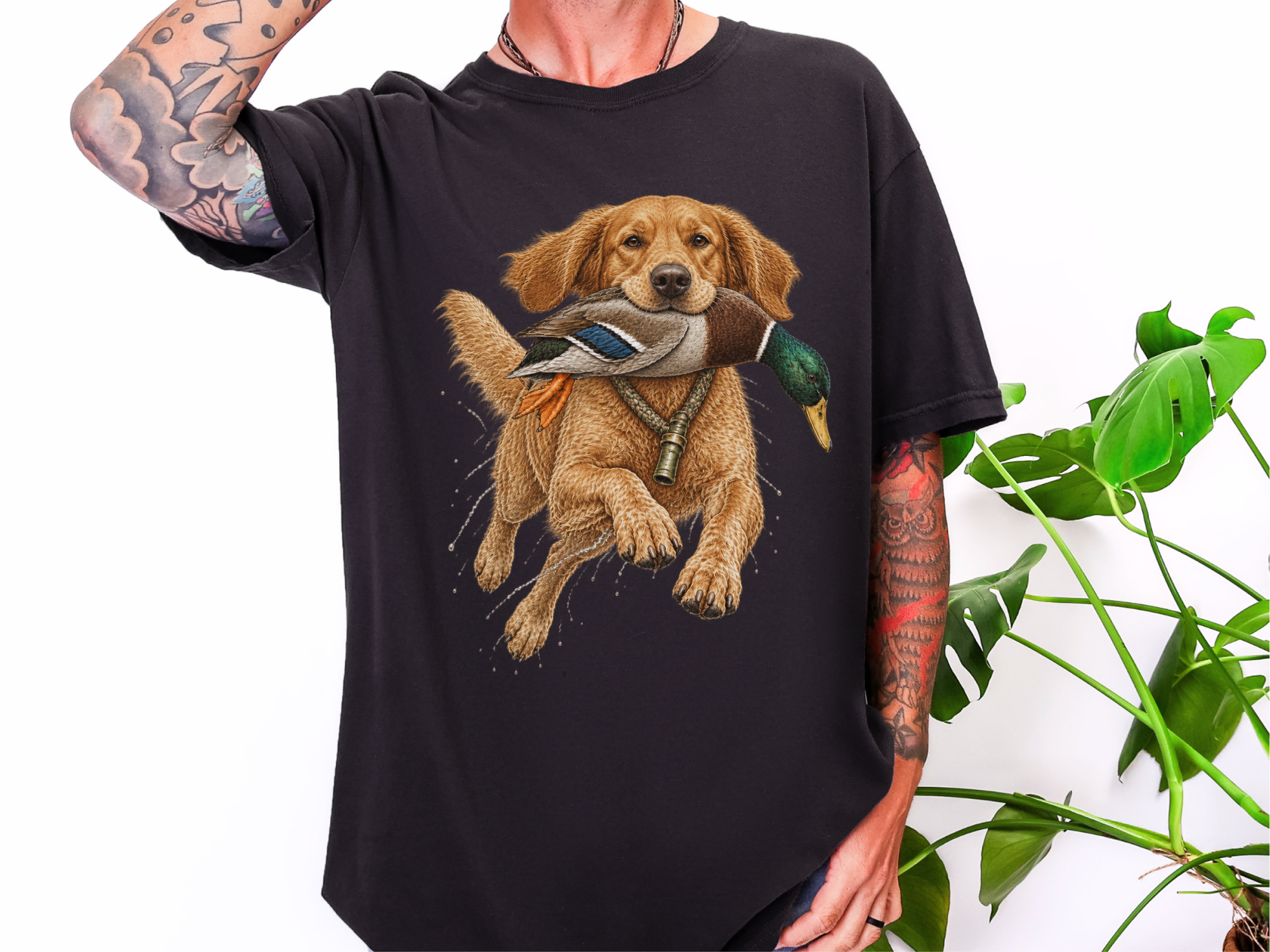 Golden Retriever Mallard Hunt doodle dog shirt - photo 2