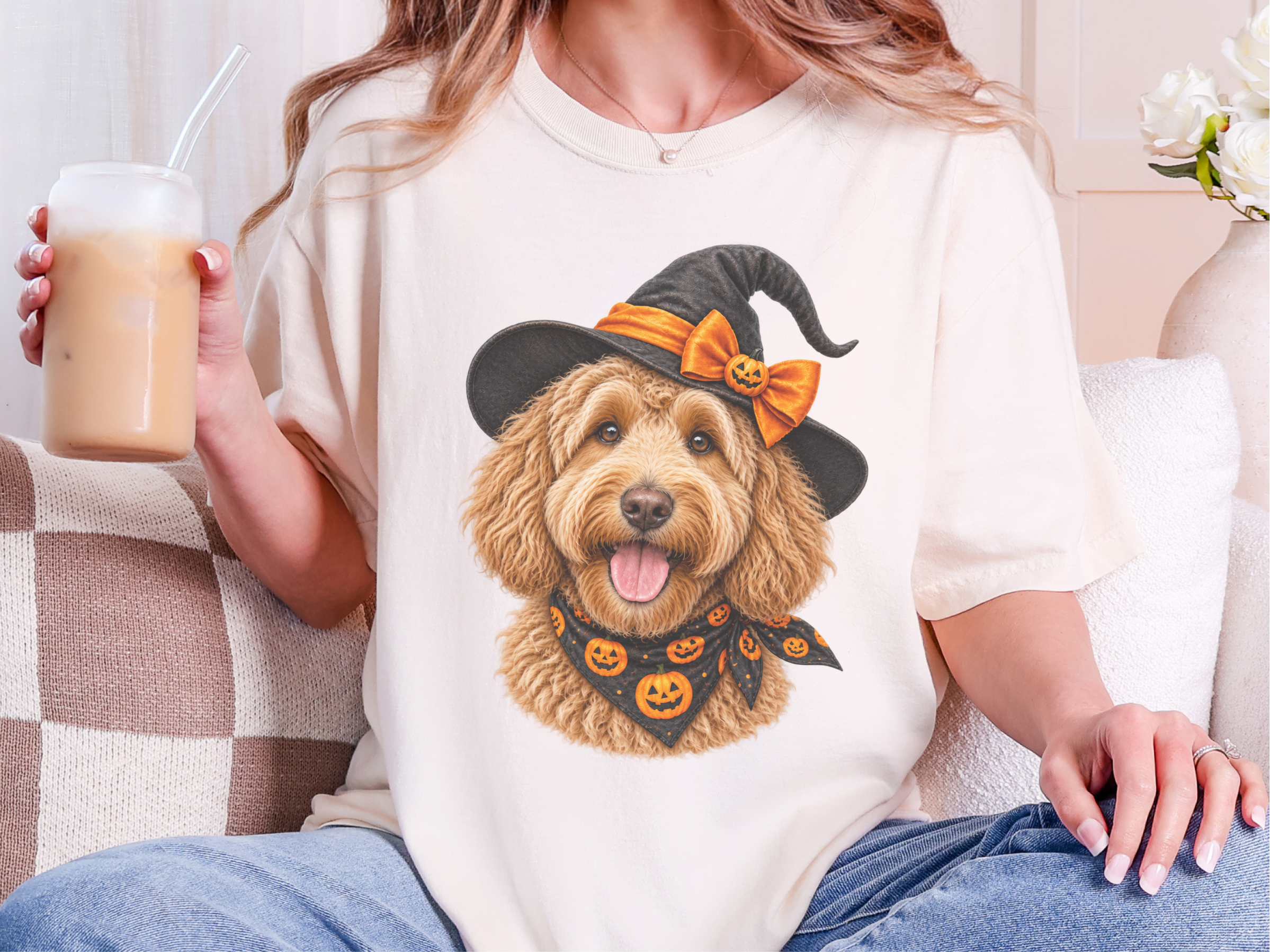 Labradoodle Witch Hat Pumpkin - photo 8
