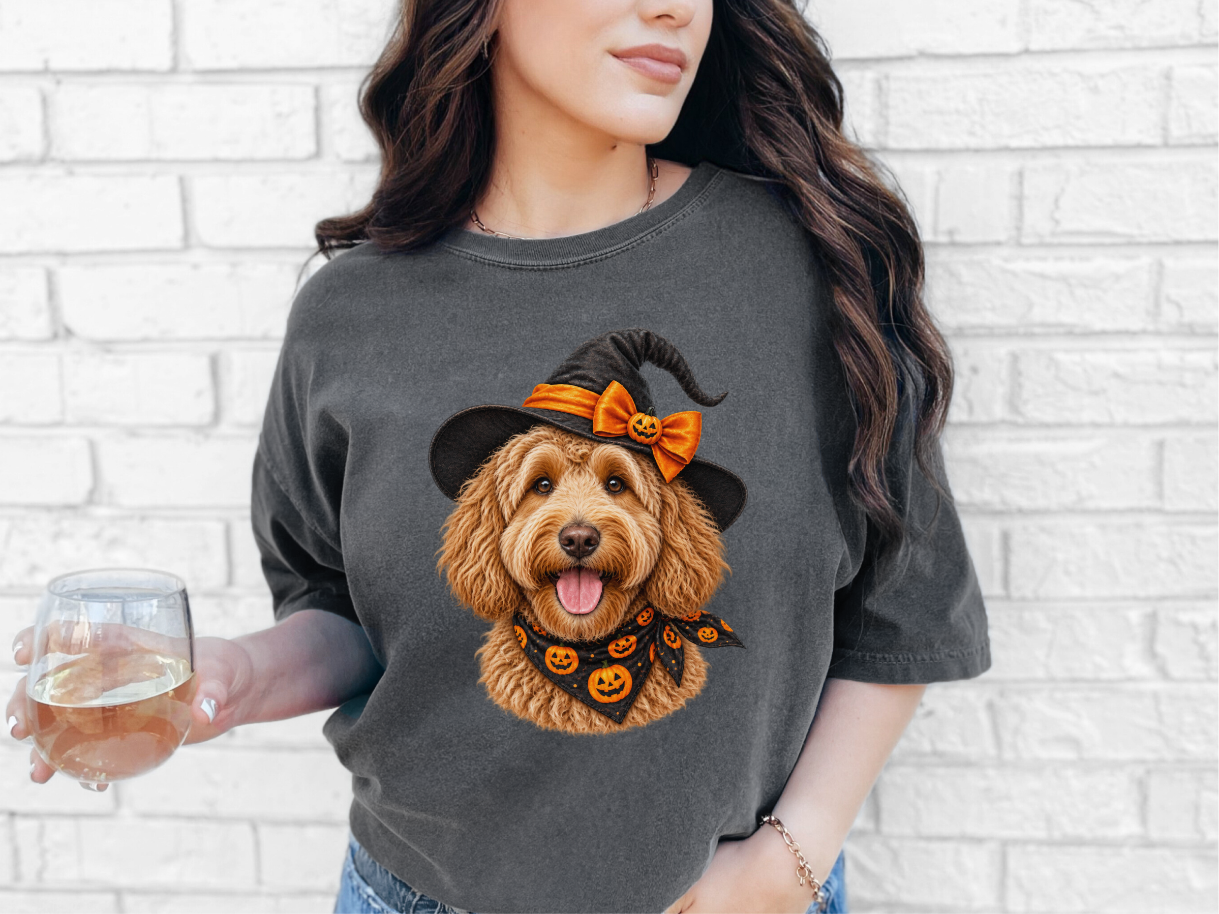Labradoodle Witch Hat Pumpkin - photo 3