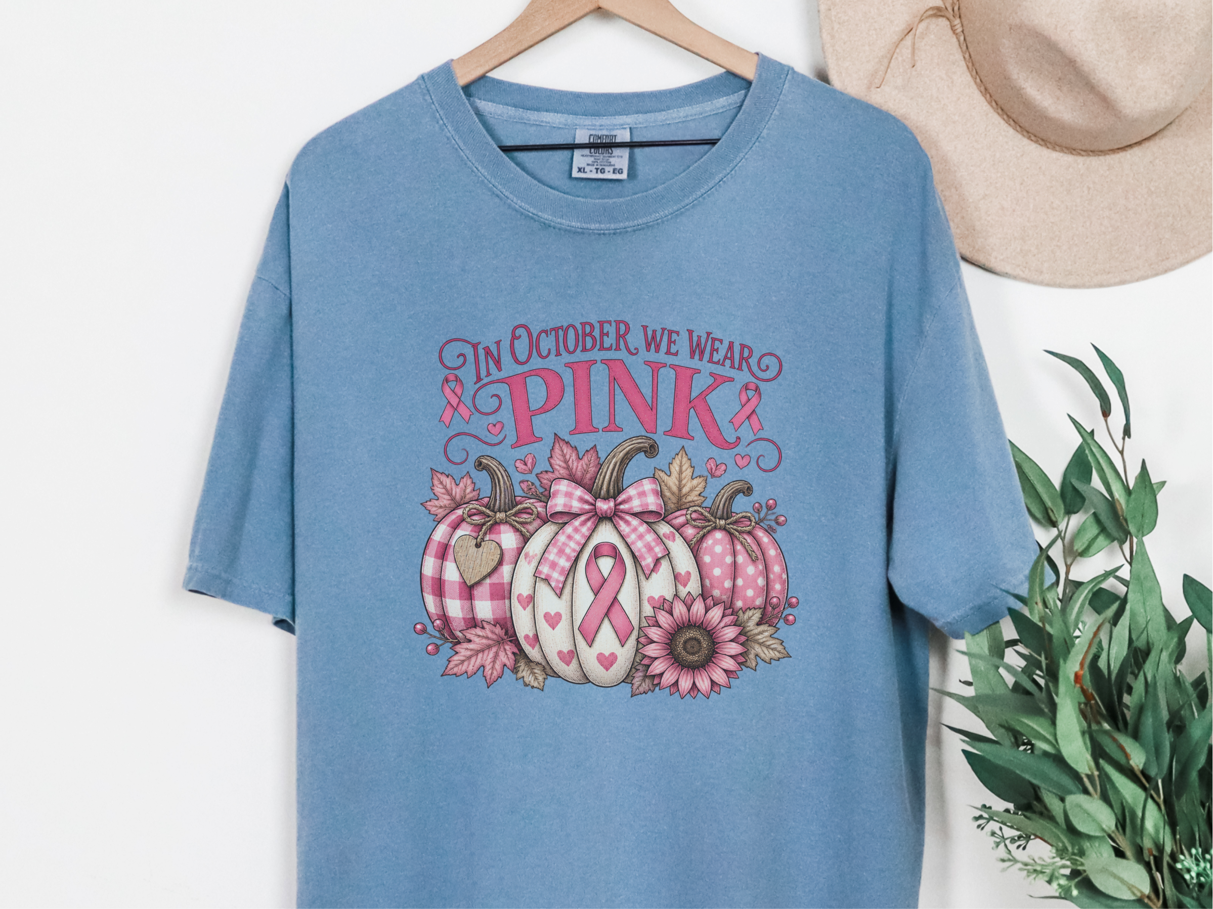 Pink Ribbon Autumn Pumpkins funny shirt - photo 8