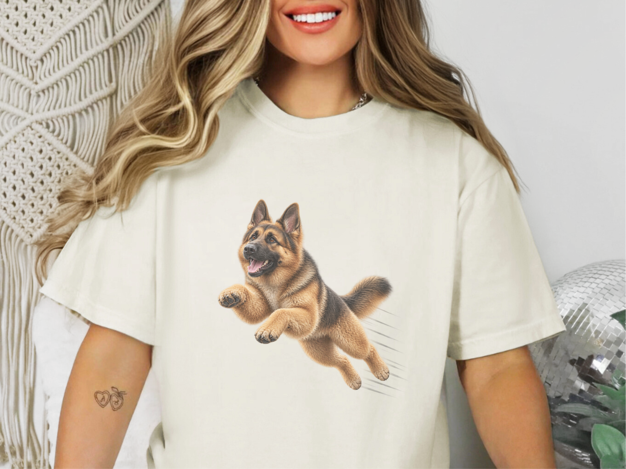 German Shepherd Running Speed Lines doodle dog shirt - photo 8