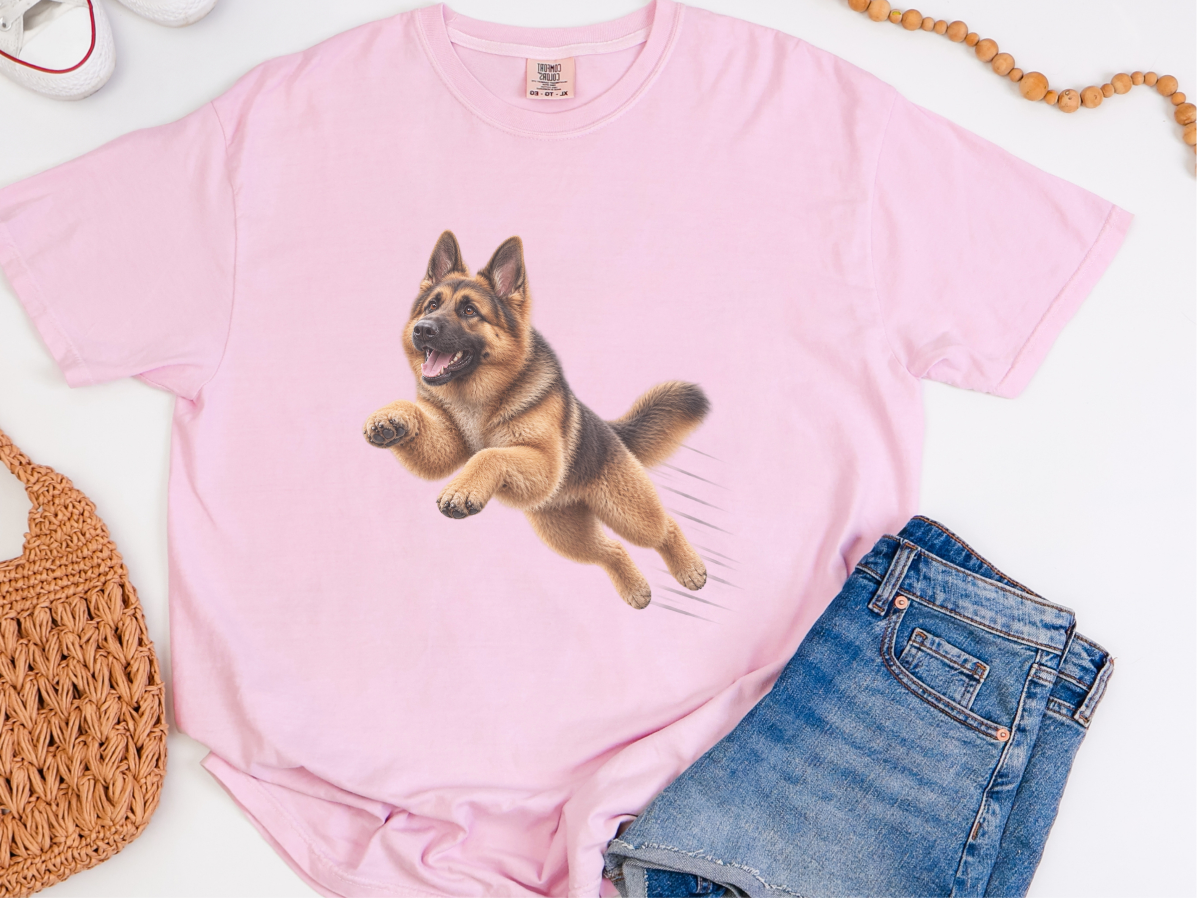 German Shepherd Running Speed Lines doodle dog shirt - photo 5