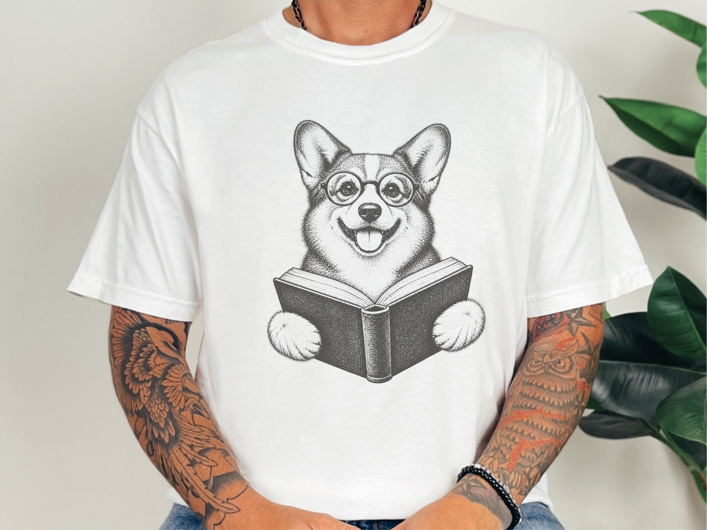 Reading Corgi With Glasses Book Lover Shirt Corgi Mom Gift Tee