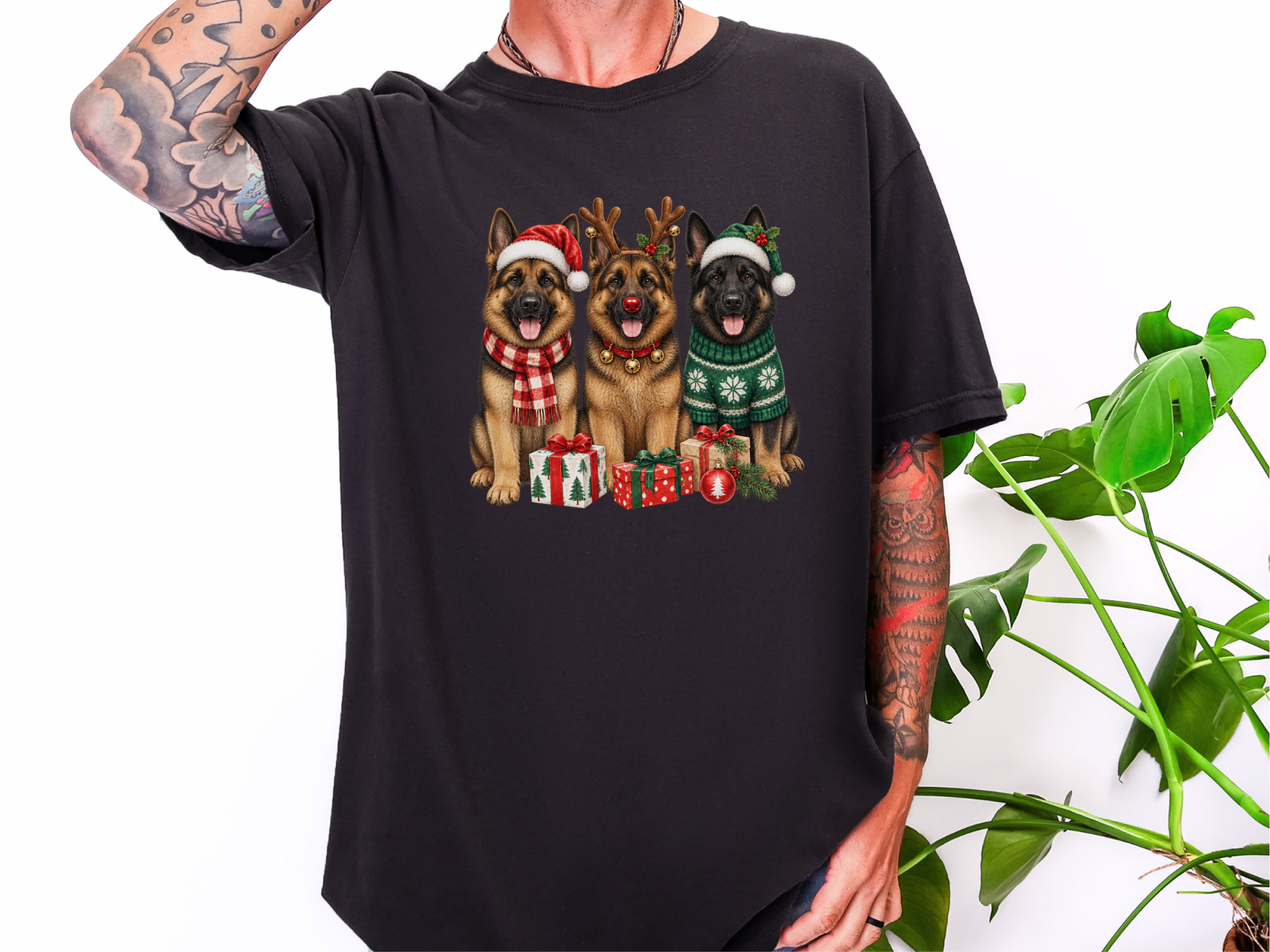 German Shepherd Christmas Trio