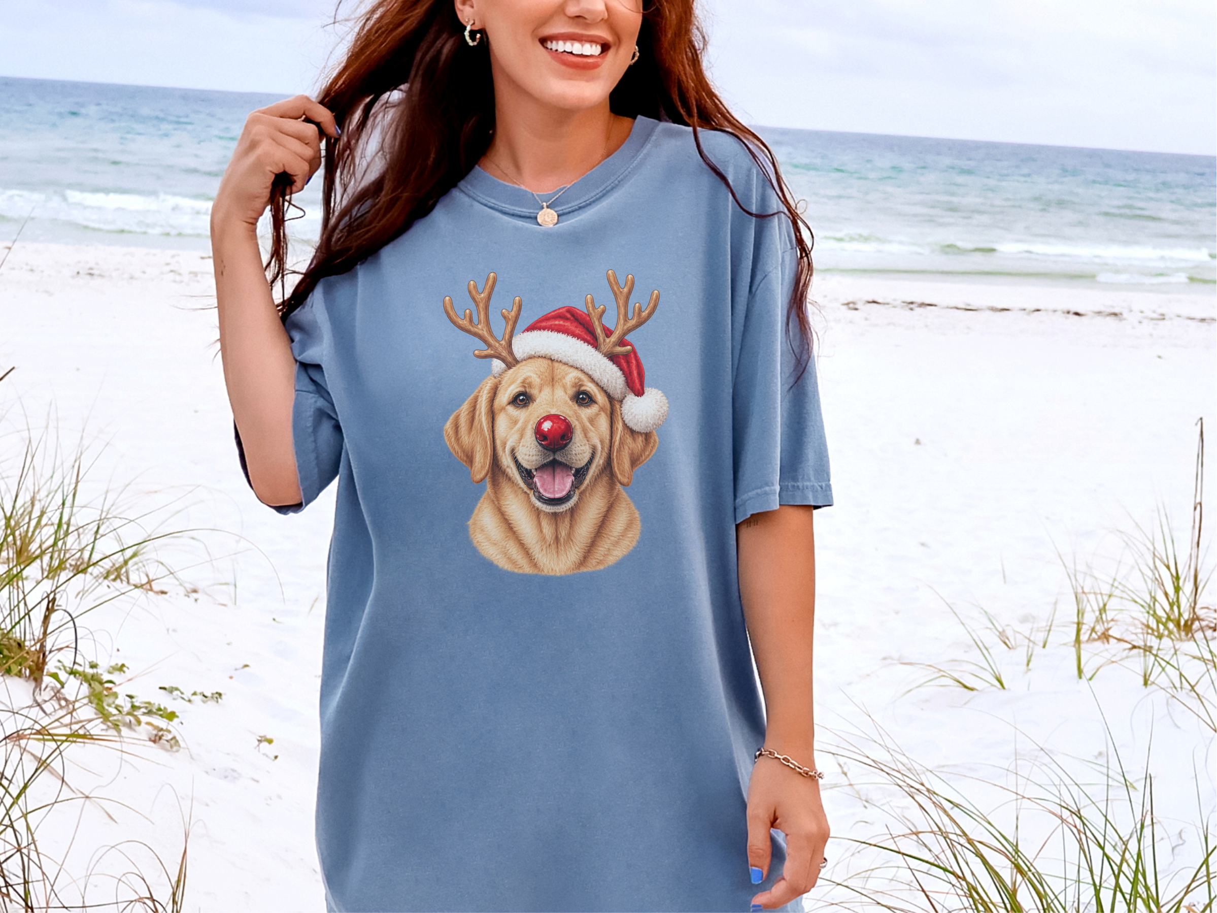 Labrador Reindeer Santa Nose doodle dog shirt - photo 6