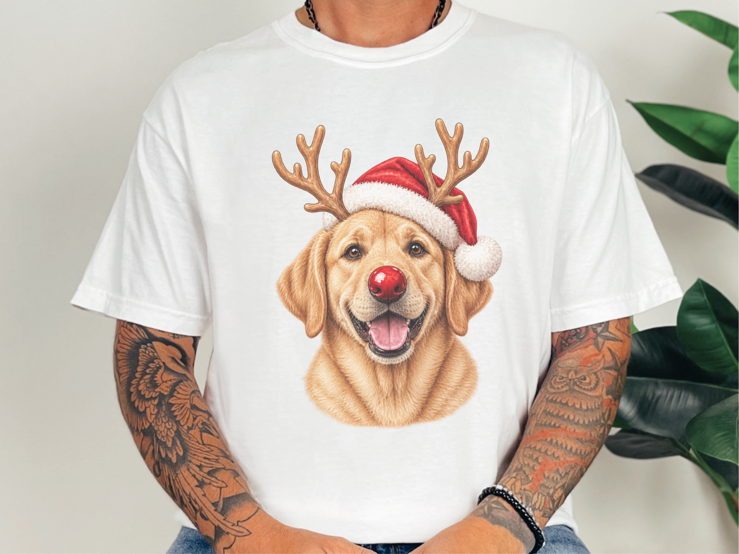 Labrador Reindeer Santa Nose doodle dog shirt - photo 1