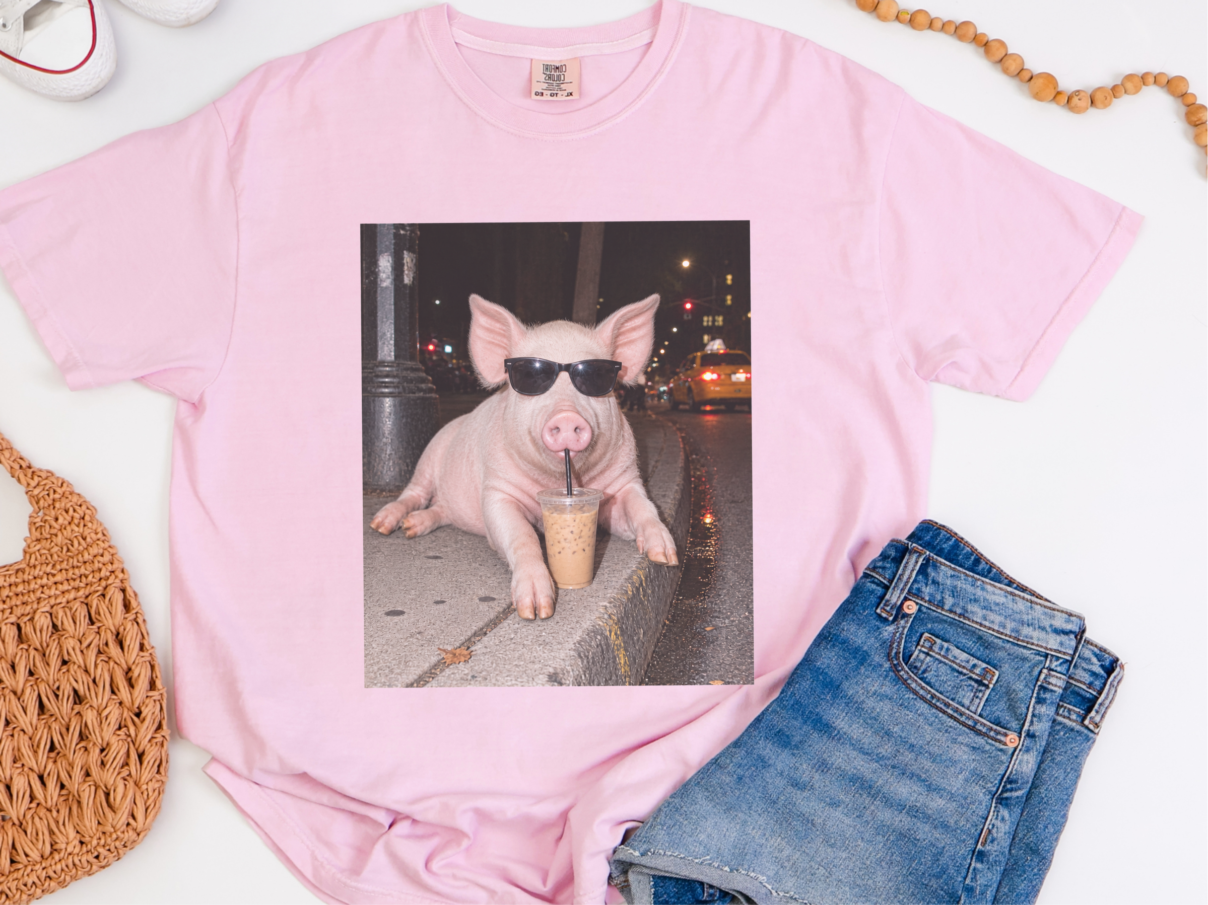 Cool Pig Drinking Iced Coffee funny shirt - photo 6