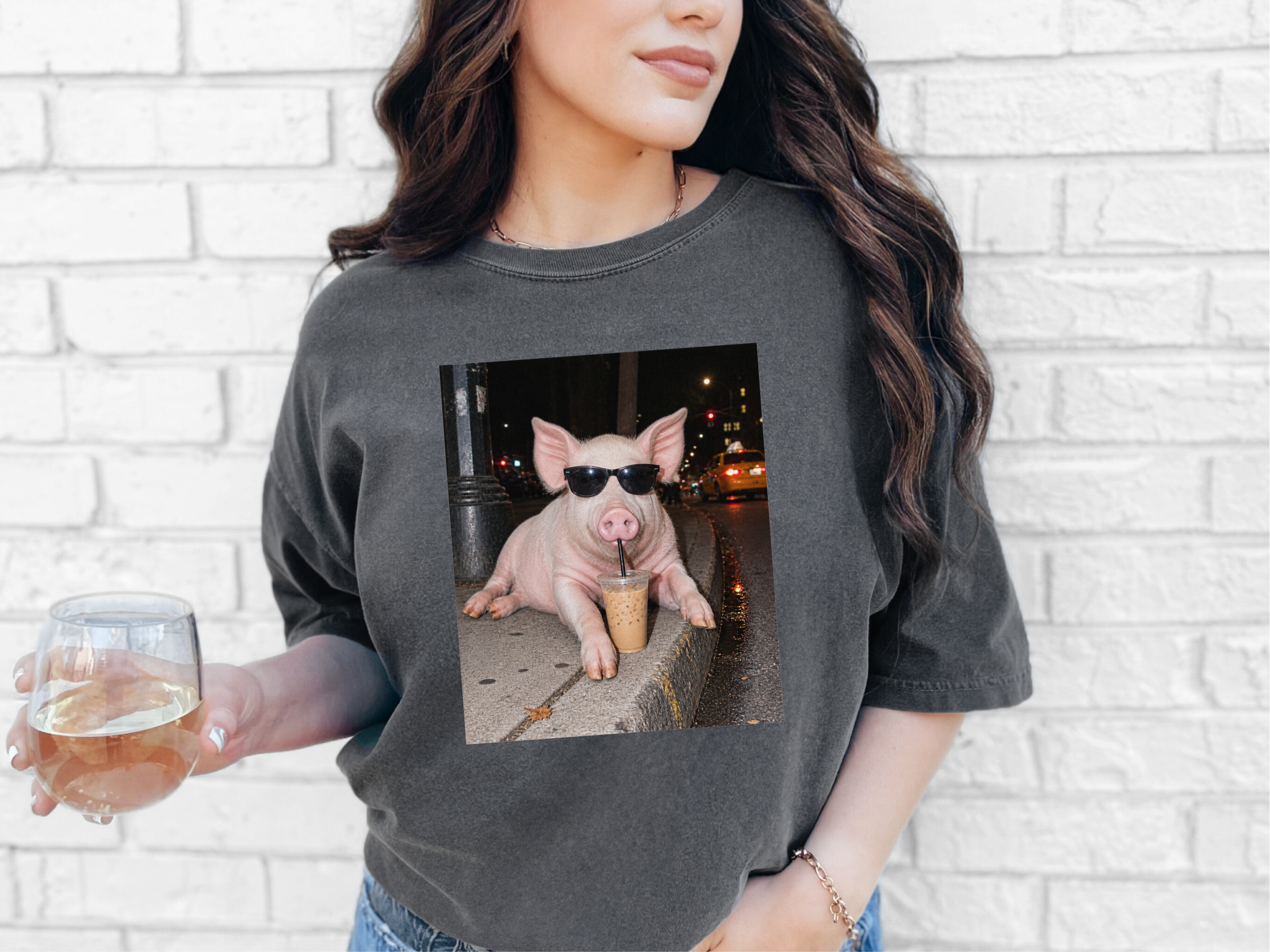 Cool Pig Drinking Iced Coffee funny shirt - photo 5