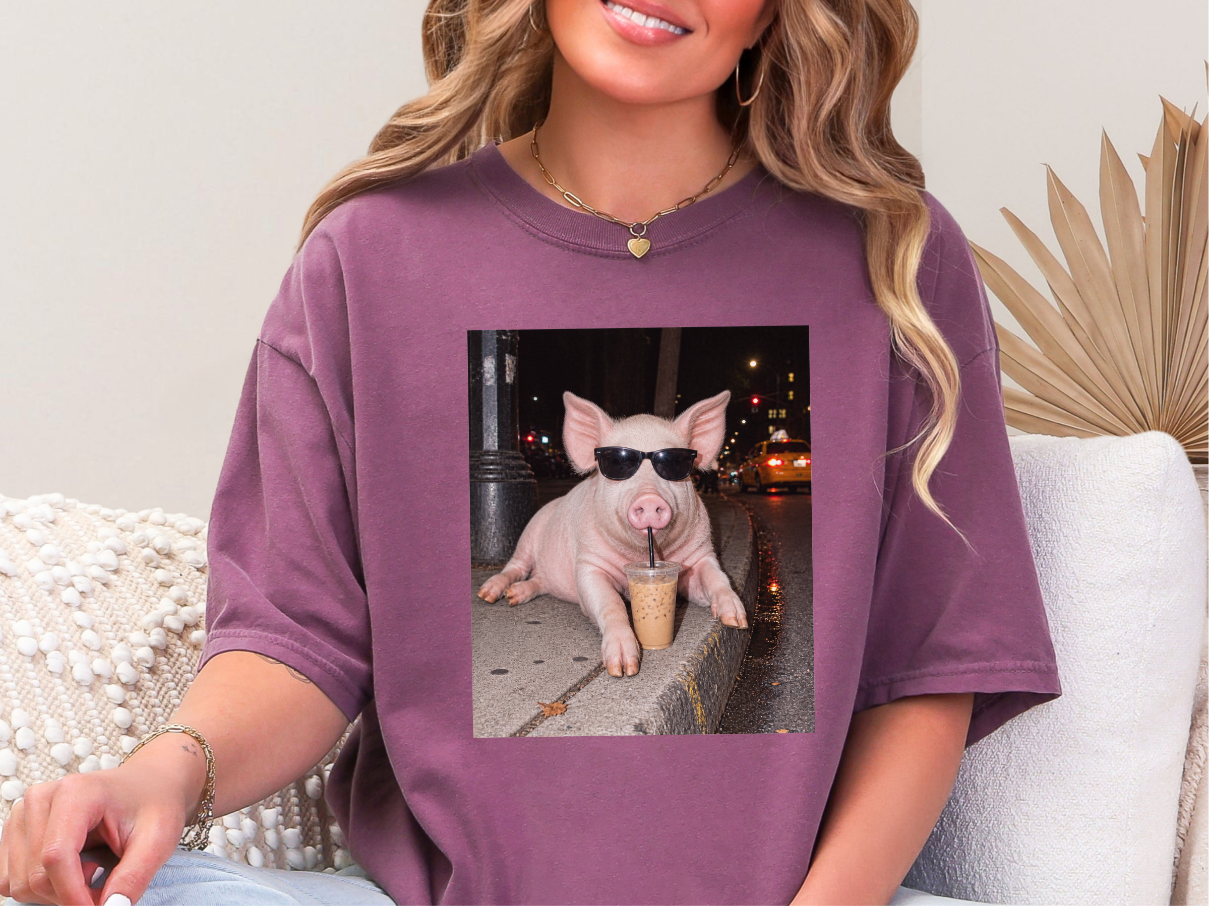 Cool Pig Drinking Iced Coffee funny shirt - photo 7
