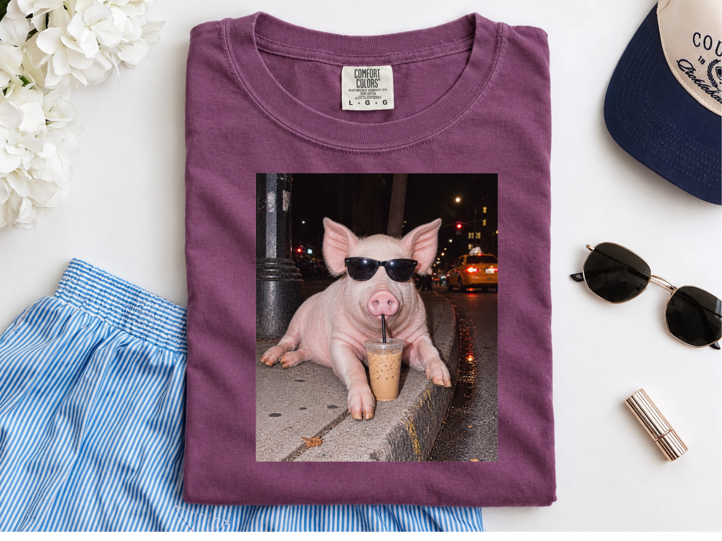 Cool Pig Drinking Iced Coffee funny shirt - photo 8