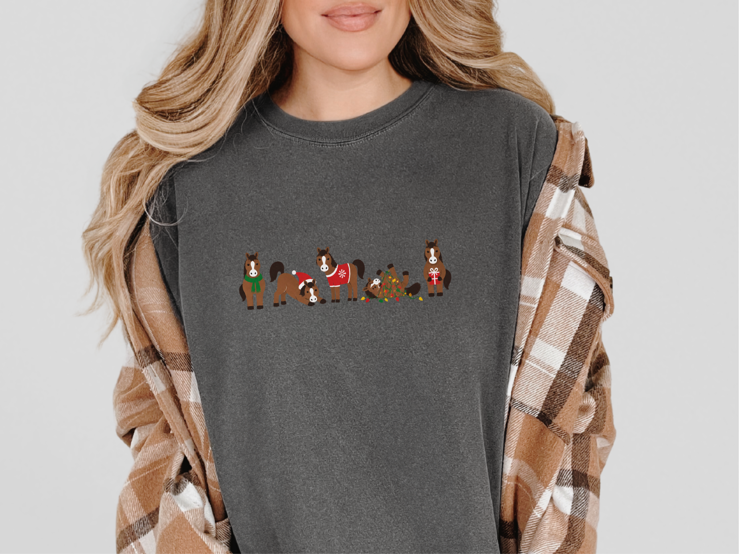 Cute Christmas Horses Lineup funny shirt - photo 3