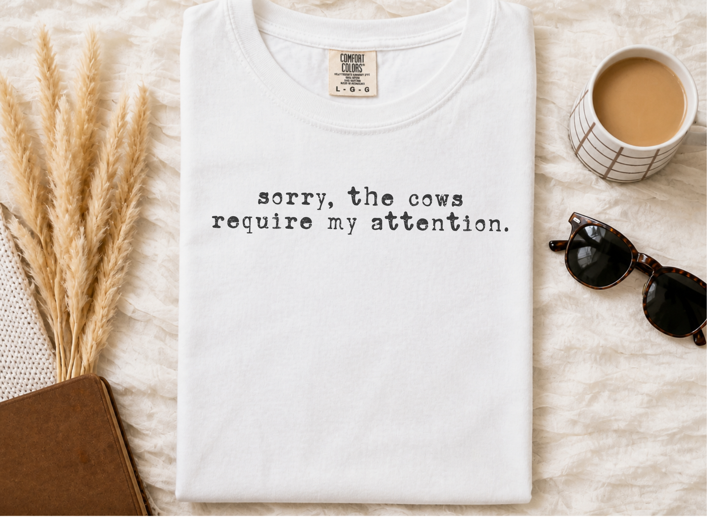 Cows Require My Attention Text funny shirt - photo 3