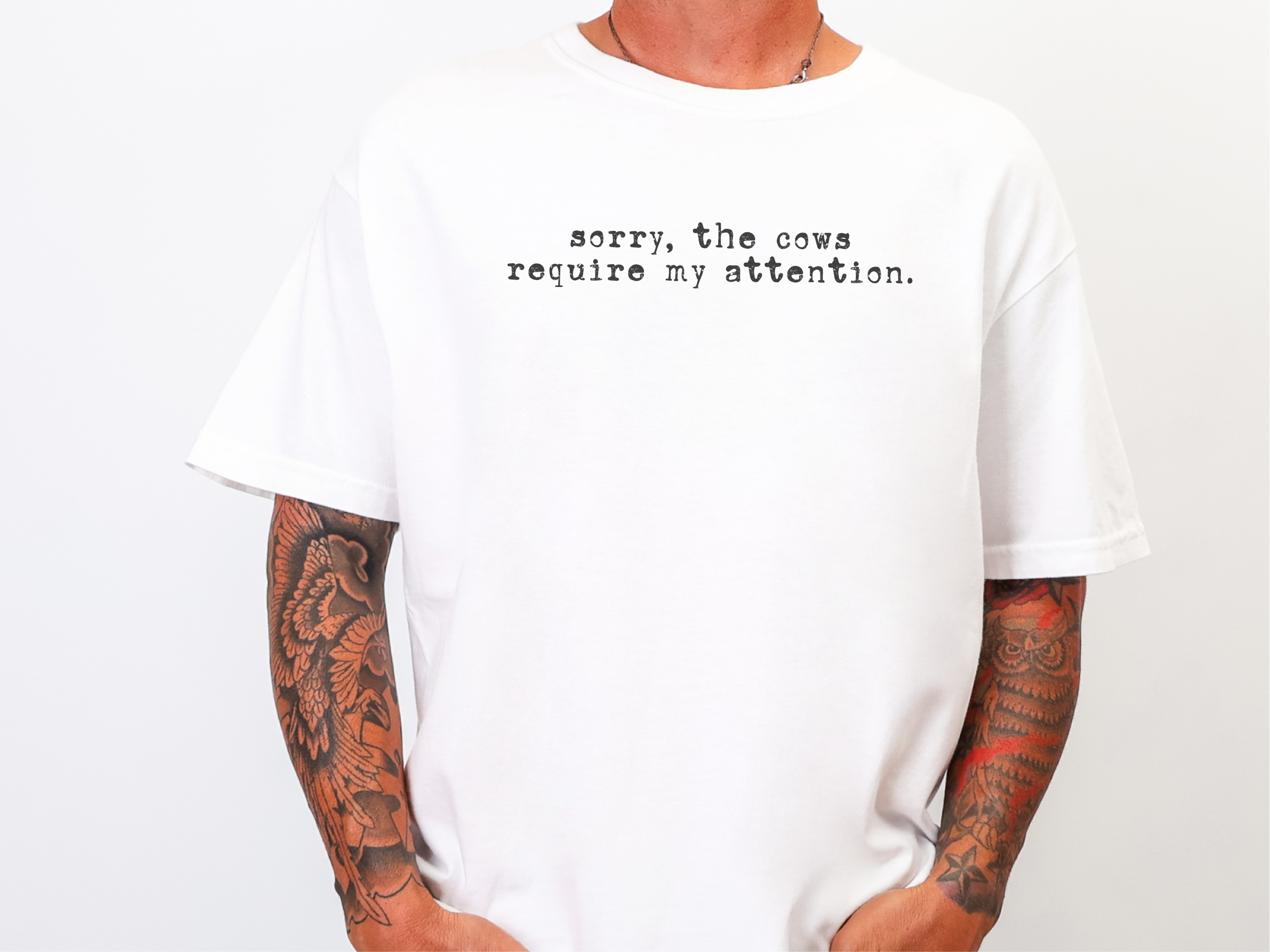 Cows Require My Attention Text funny shirt - photo 6