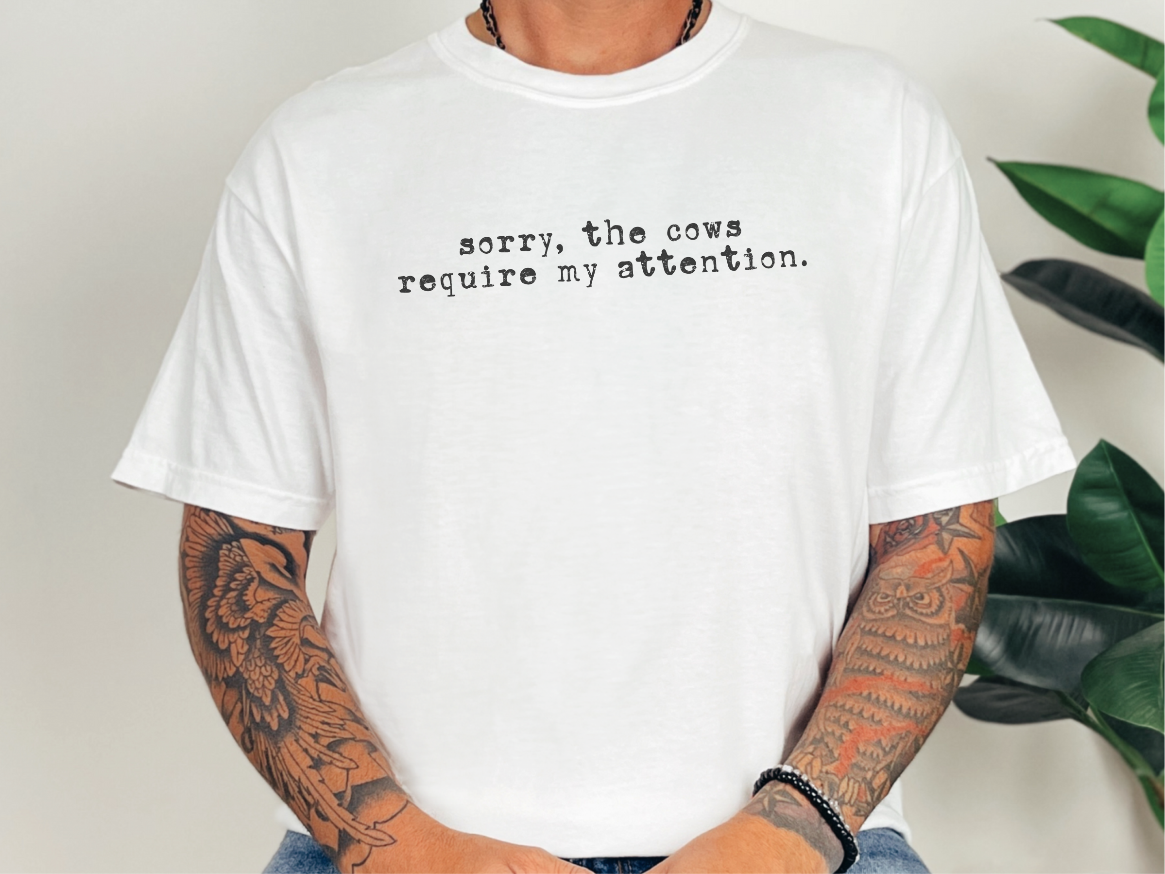 Cows Require My Attention Text funny shirt - photo 5
