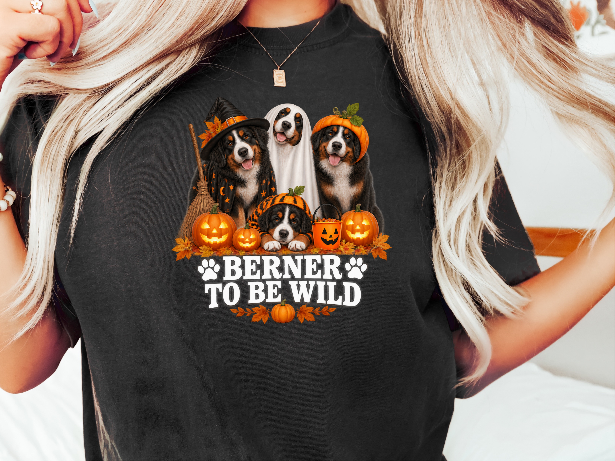 Berner To Be Wild Halloween Dogs doodle dog shirt - photo 2
