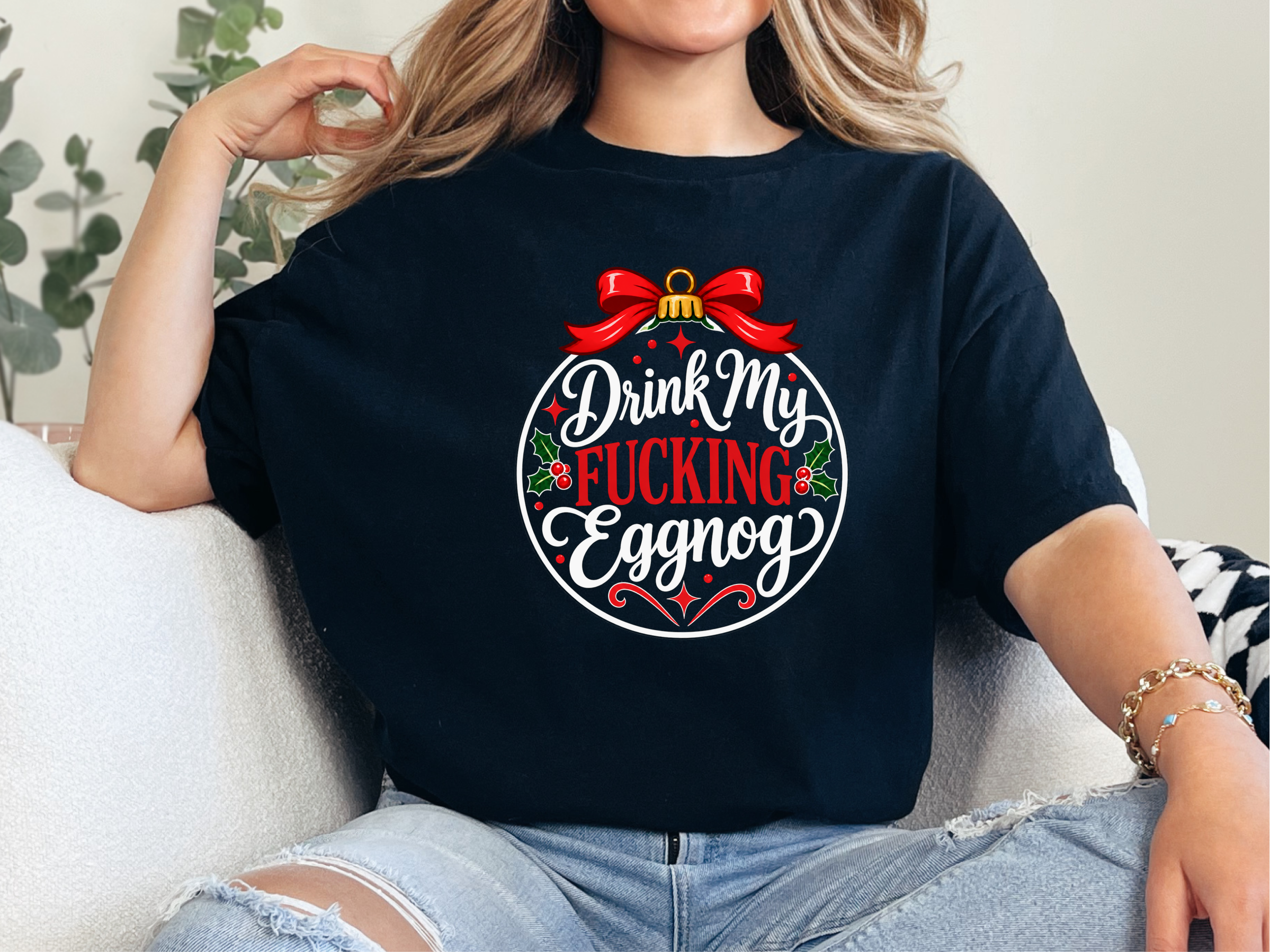 Drink My Eggnog Christmas Ornament