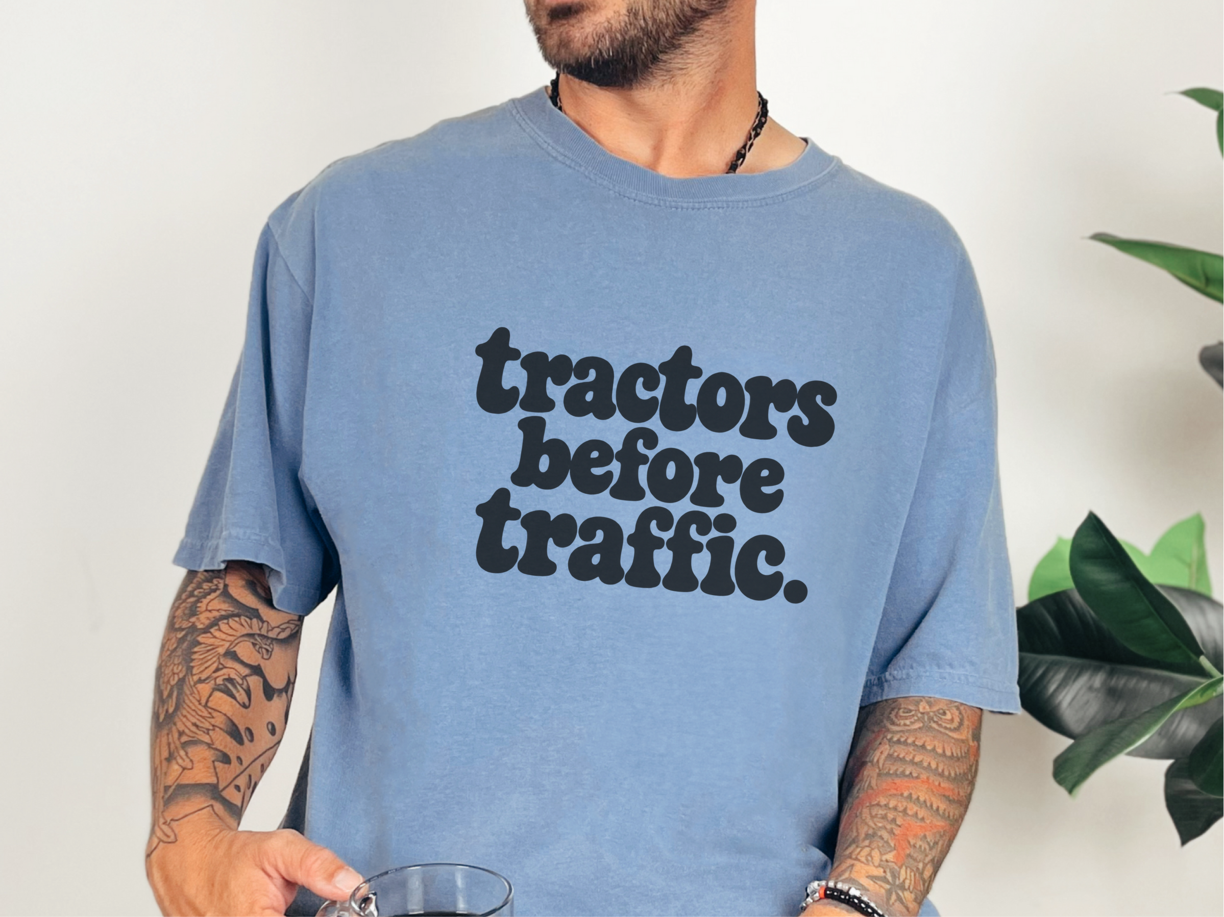 Tractors Before Traffic Lettering funny shirt - photo 5