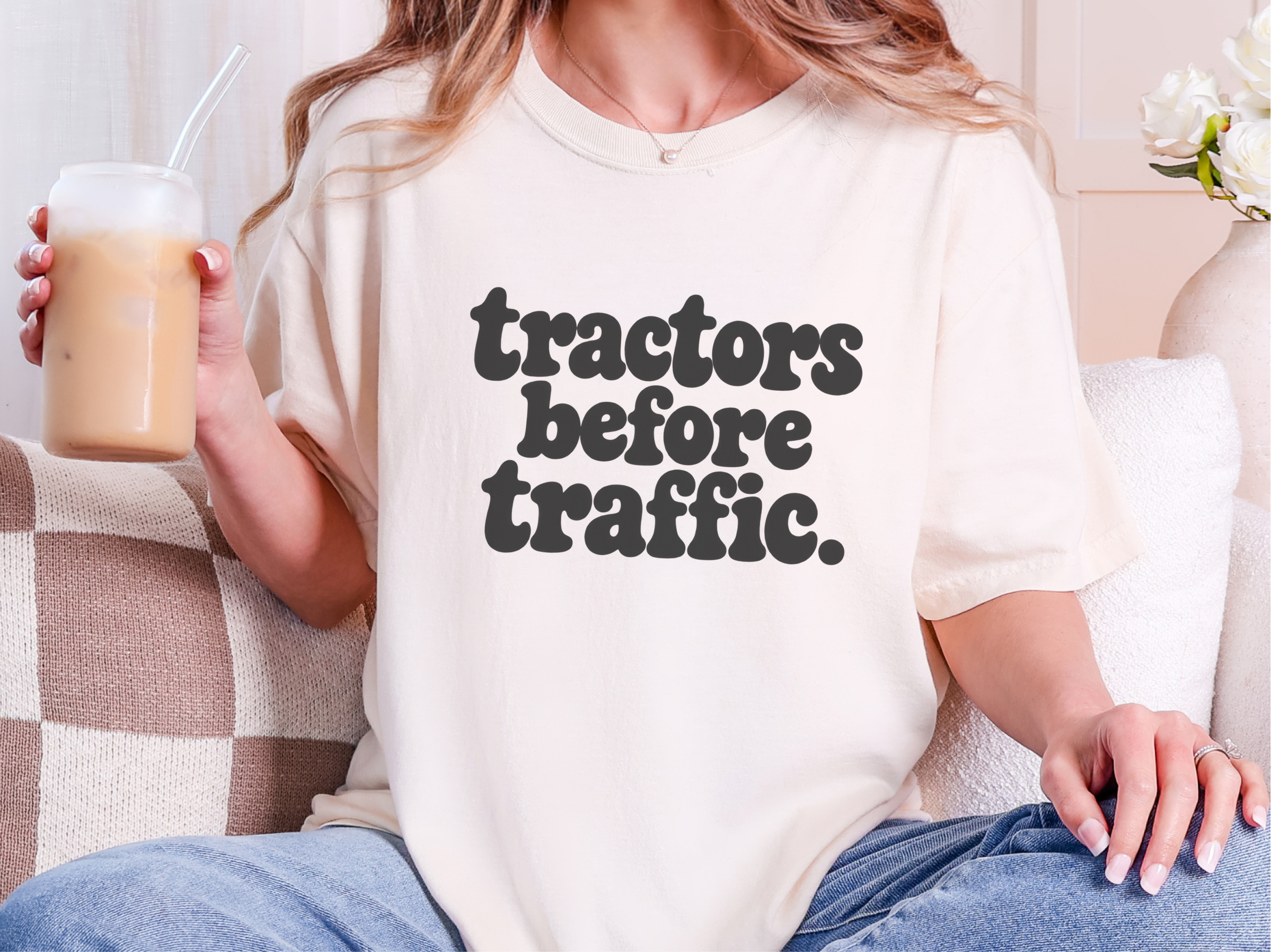 Tractors Before Traffic Lettering funny shirt - photo 8
