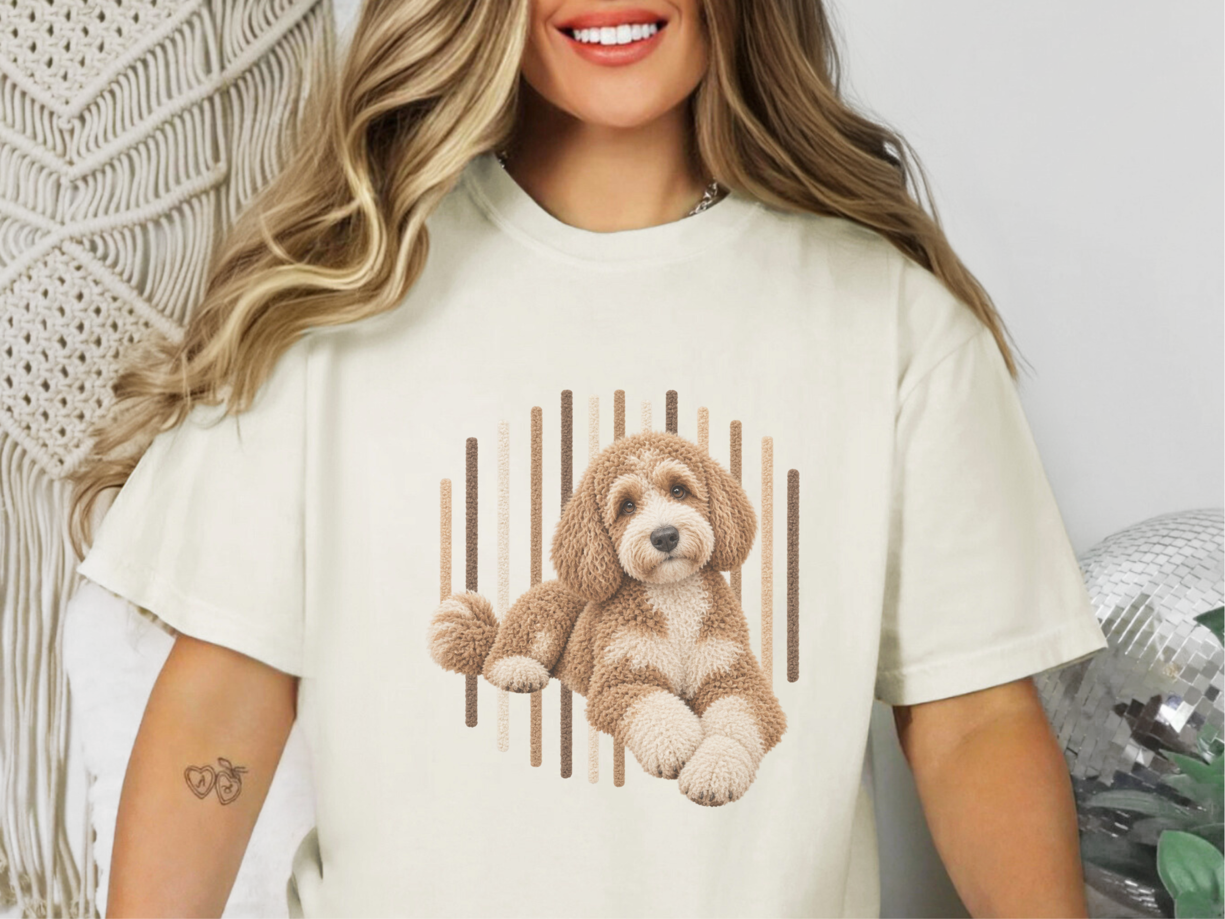 Goldendoodle Fuzzy Stripe Portrait doodle dog shirt - photo 8
