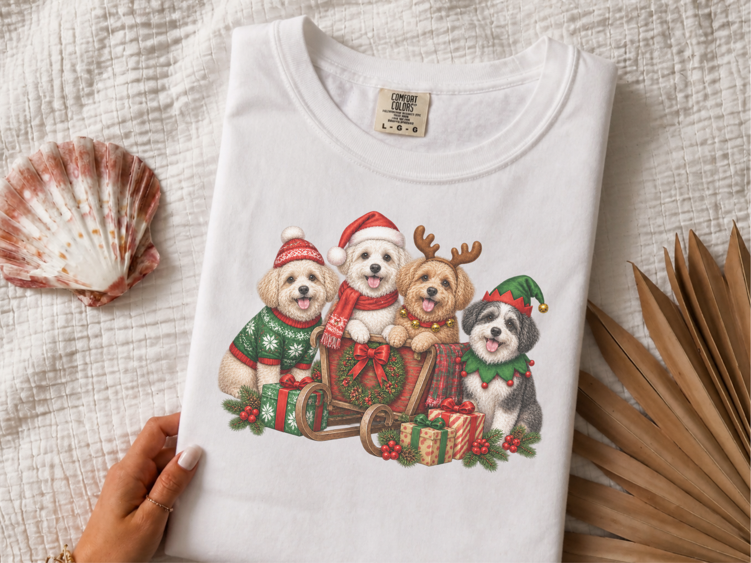 Maltipoo Christmas Sleigh Puppies