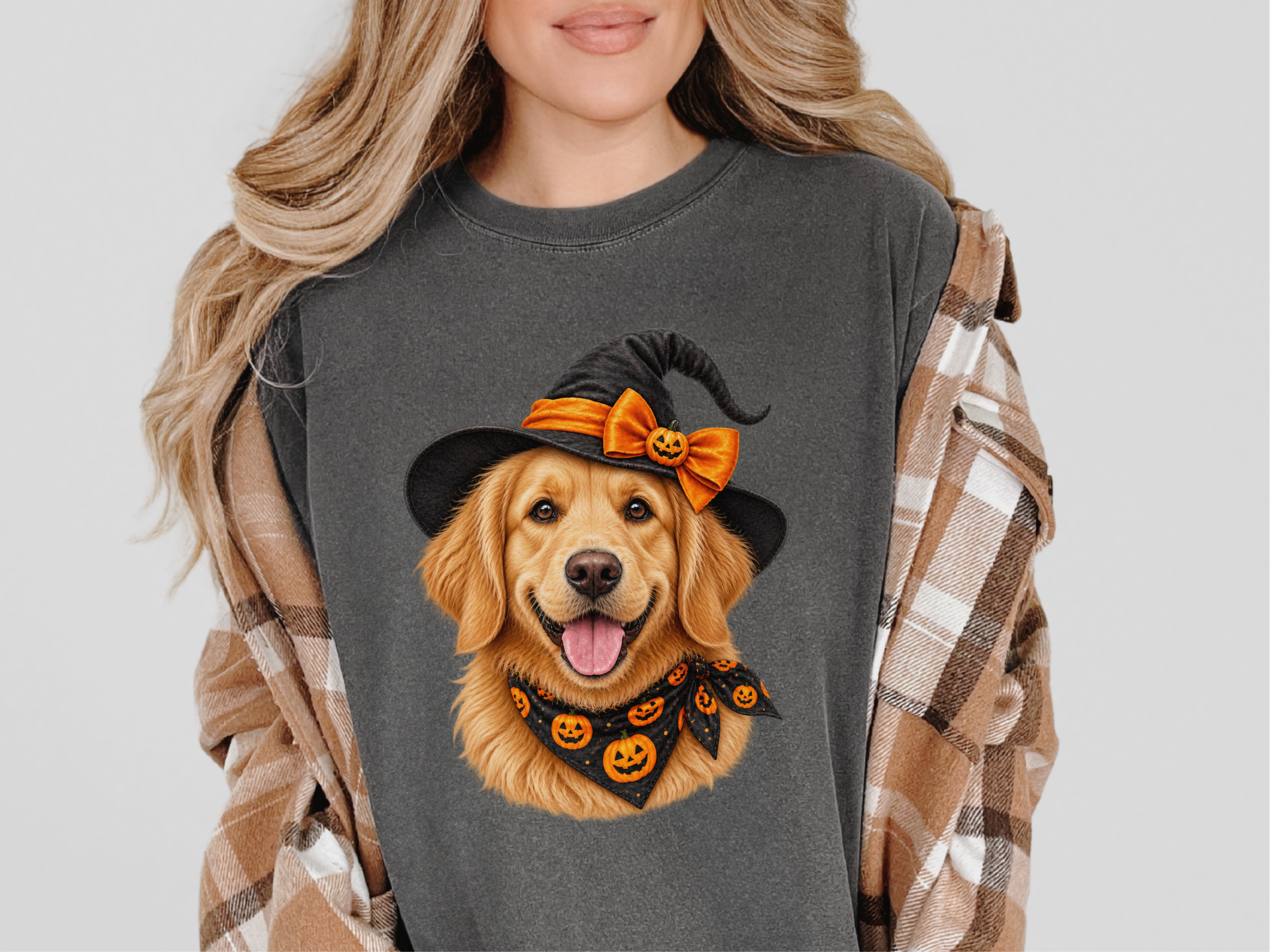 Golden Retriever Halloween Witch doodle dog shirt - photo 5