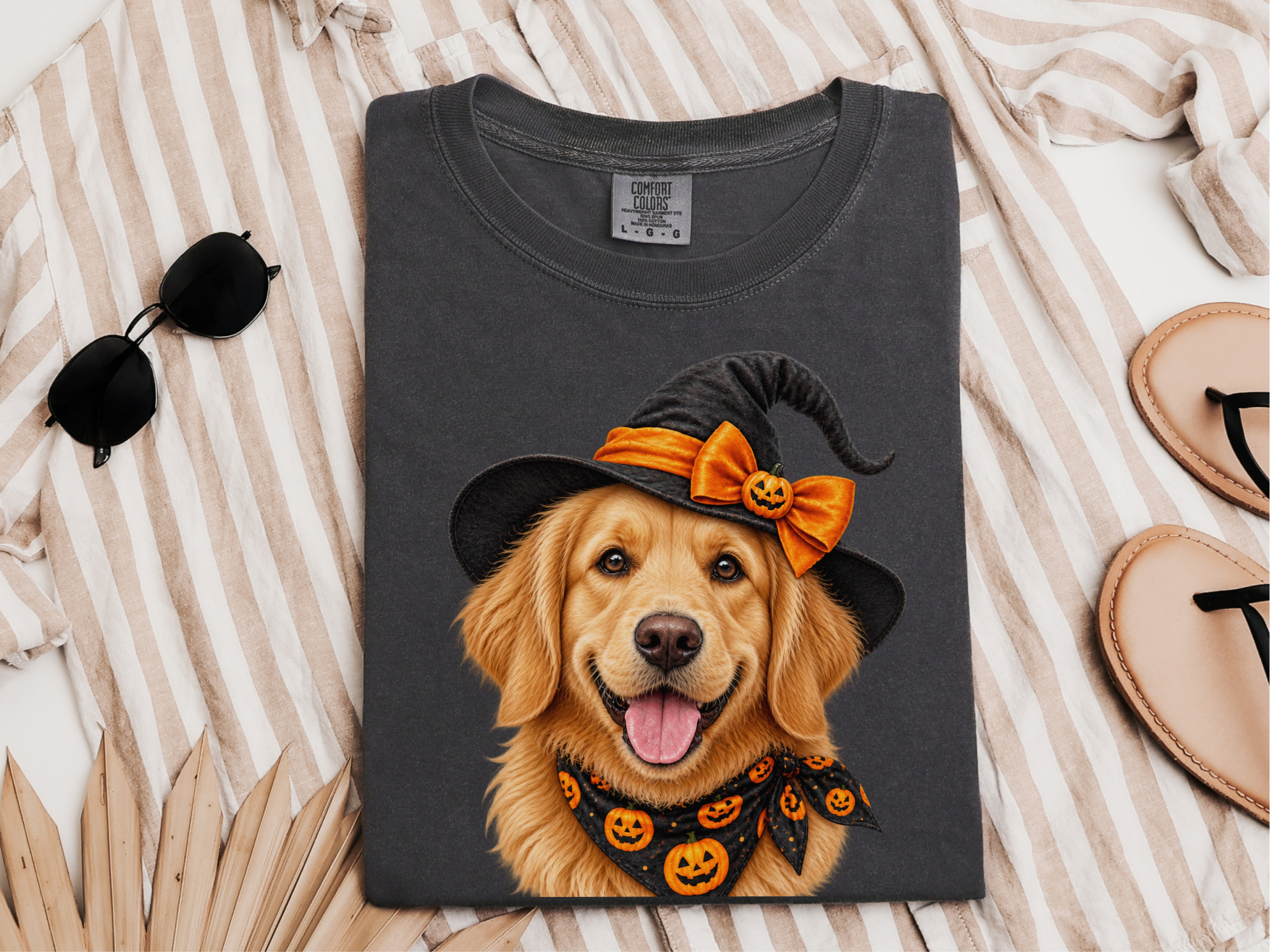 Golden Retriever Halloween Witch doodle dog shirt - photo 4