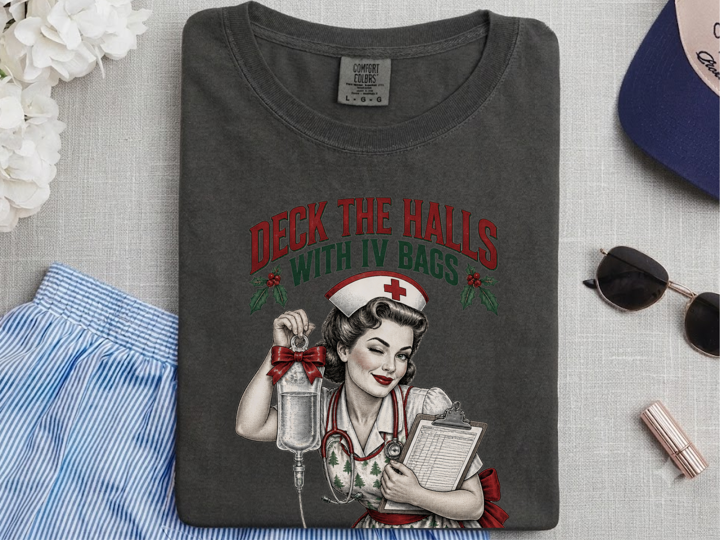 Vintage Christmas Pinup Nurse