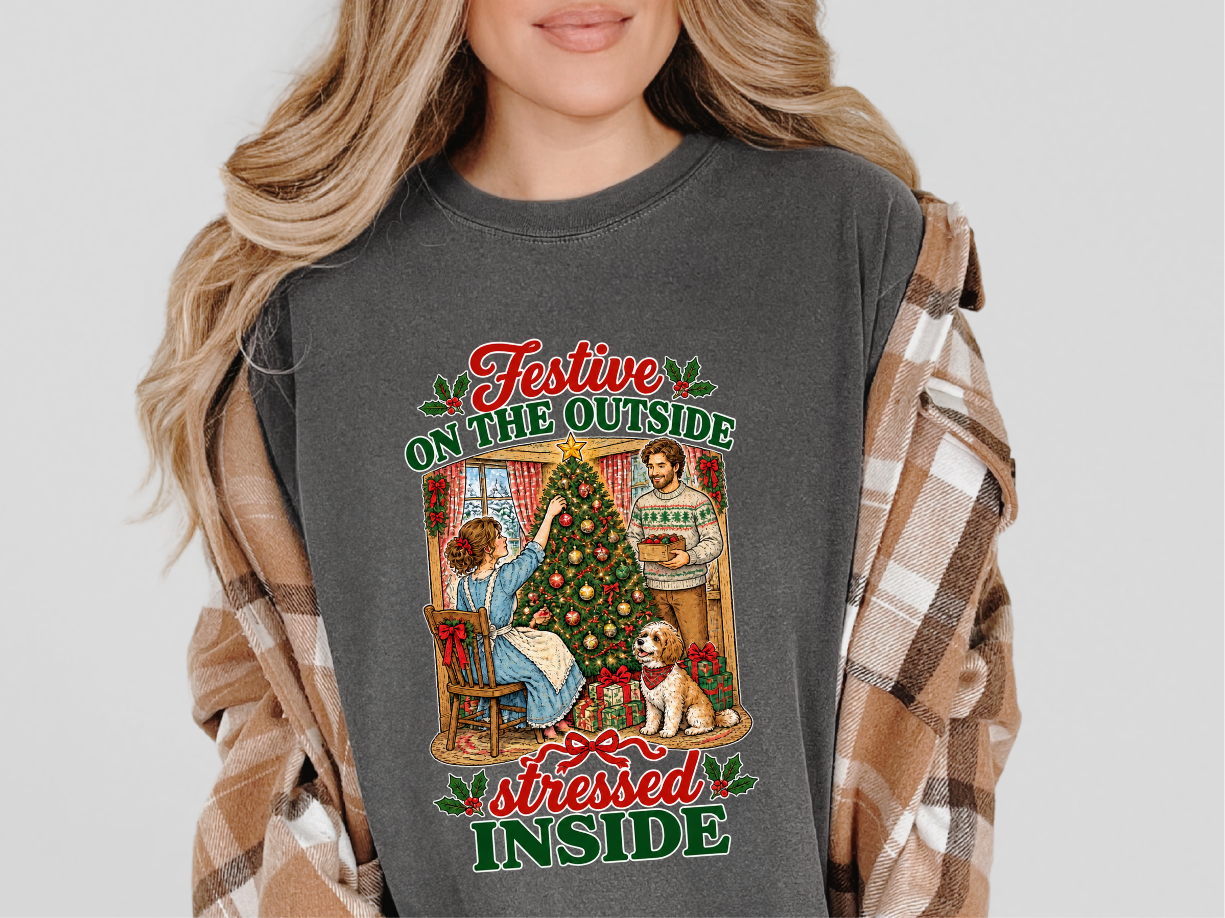 Festive Outside Stressed Inside Decorating