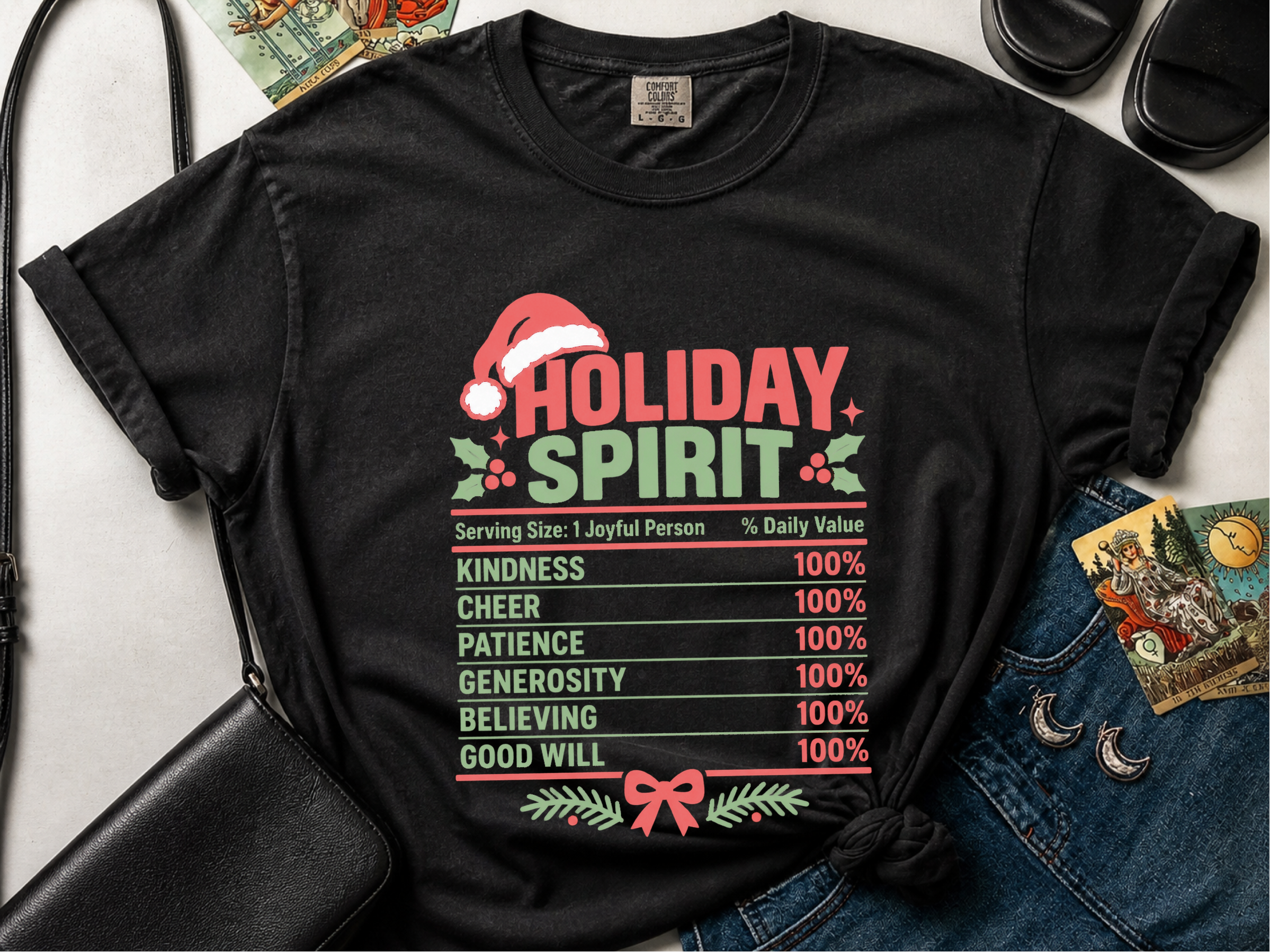 Holiday Spirit Nutrition Label funny shirt - photo 3