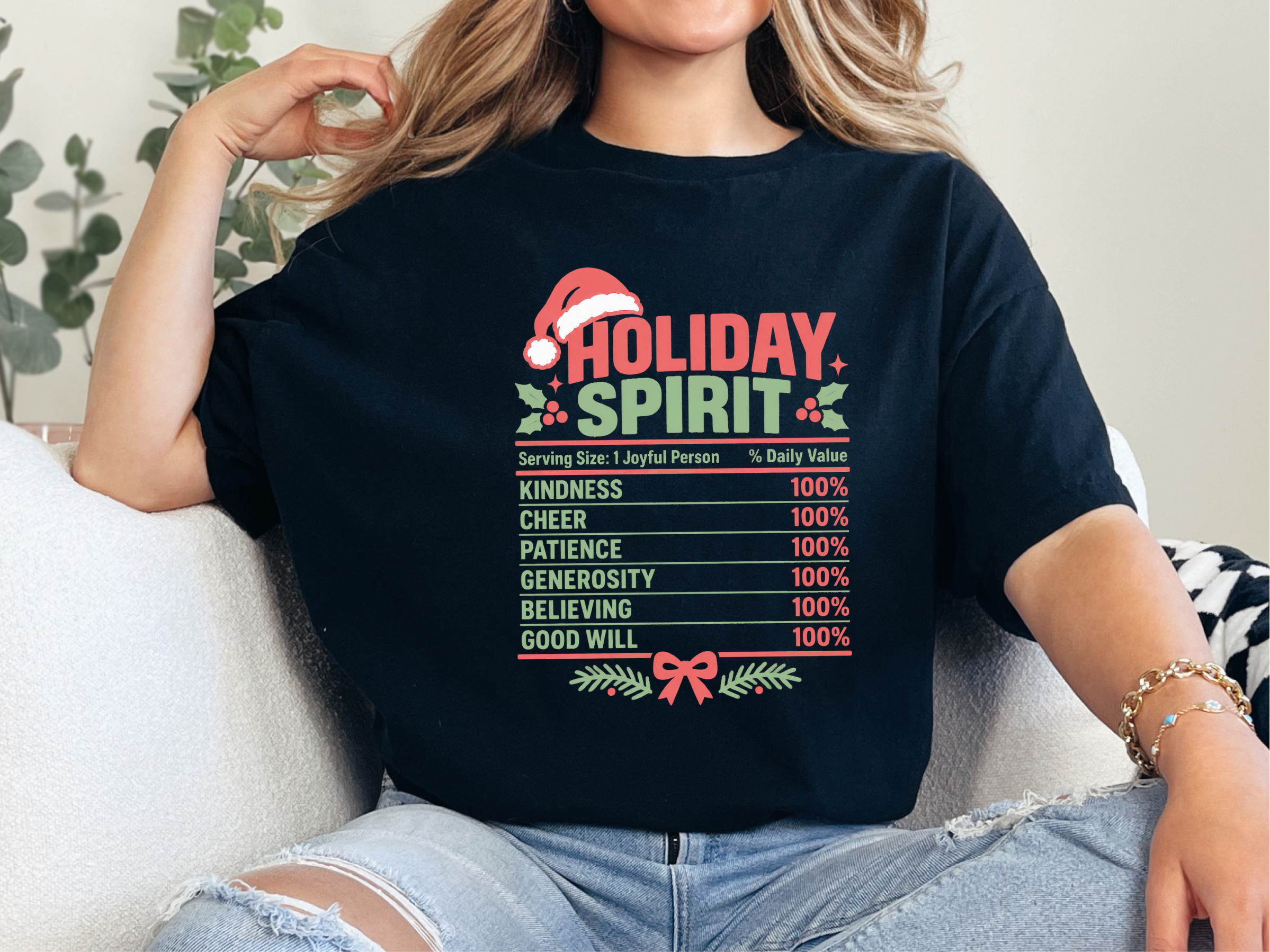 Holiday Spirit Nutrition Label funny shirt - photo 2