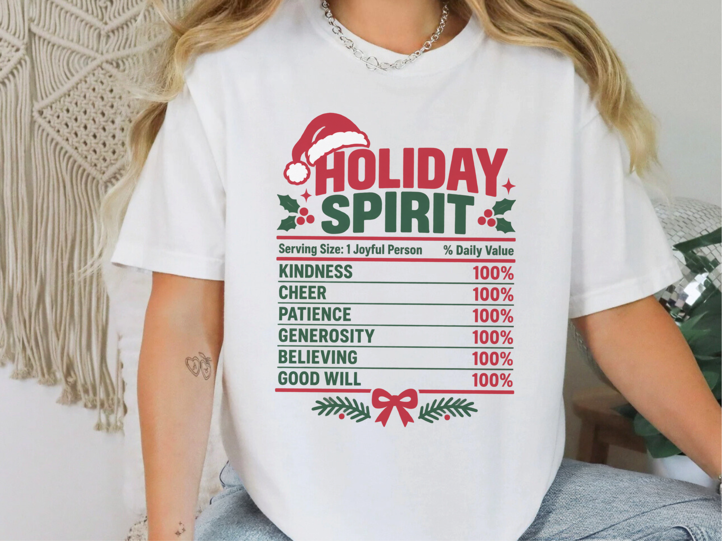 Holiday Spirit Nutrition Label funny shirt - photo 1