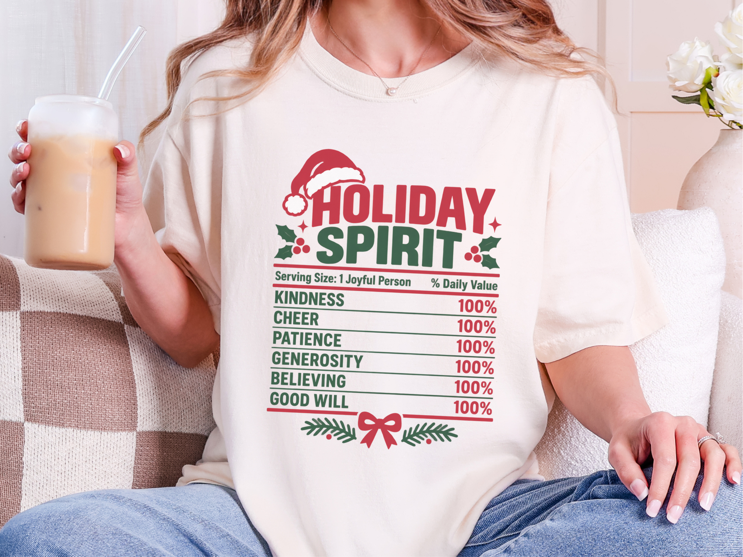 Holiday Spirit Nutrition Label funny shirt - photo 8