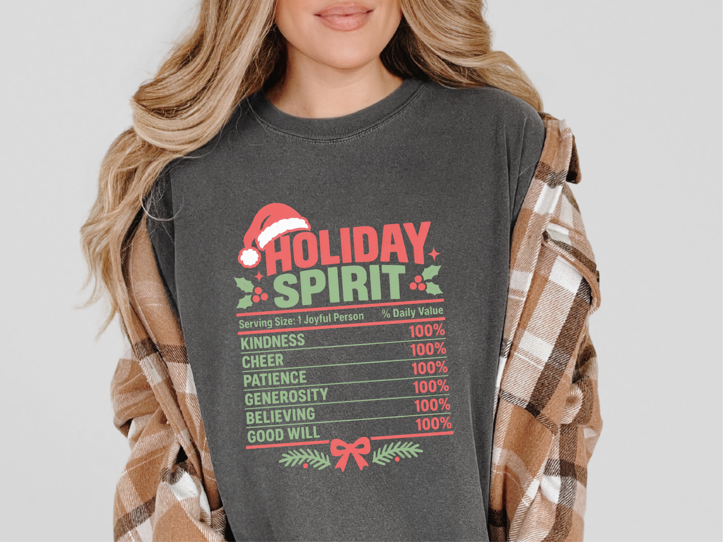 Holiday Spirit Nutrition Label funny shirt - photo 4