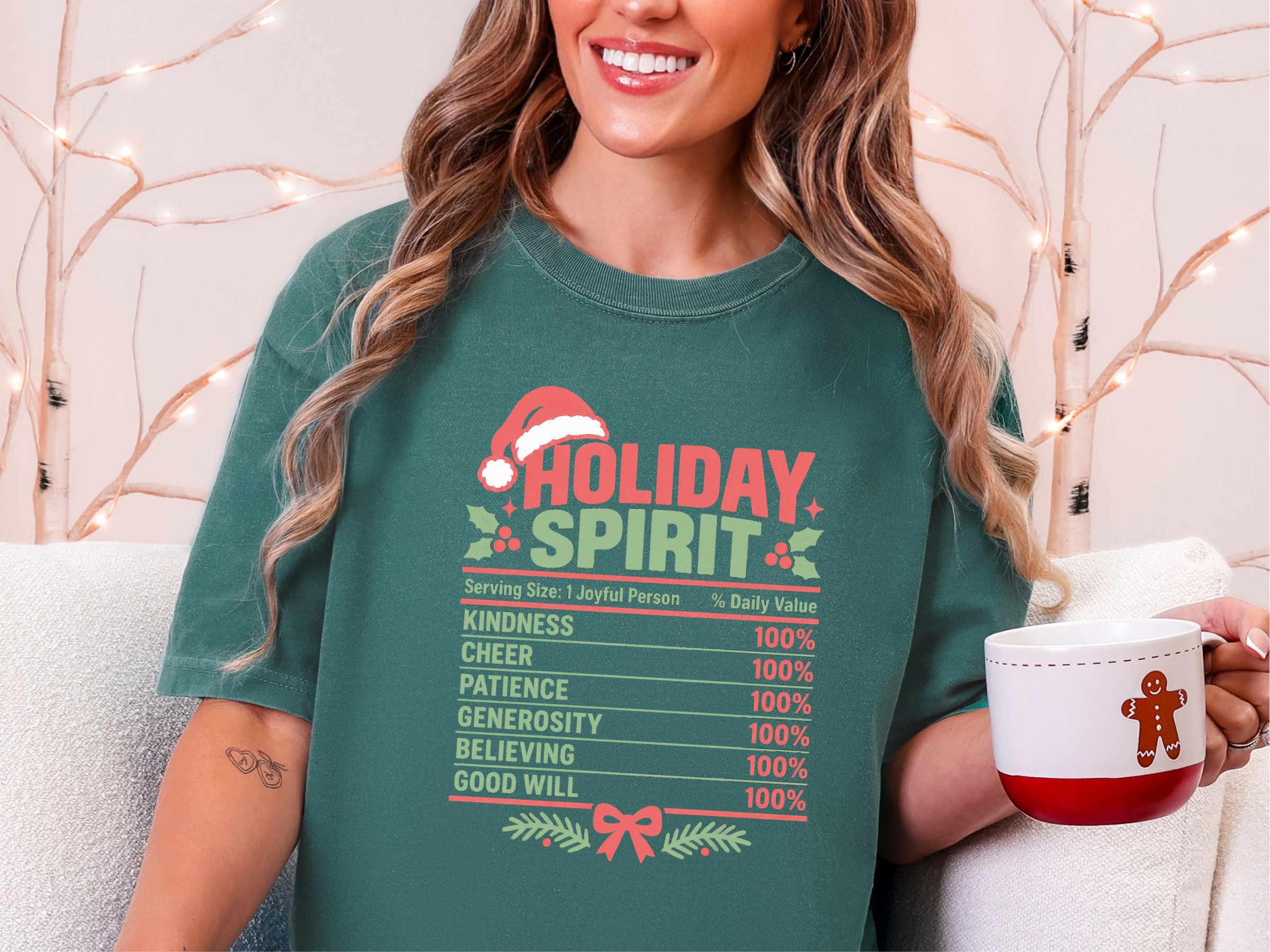 Holiday Spirit Nutrition Label funny shirt - photo 7