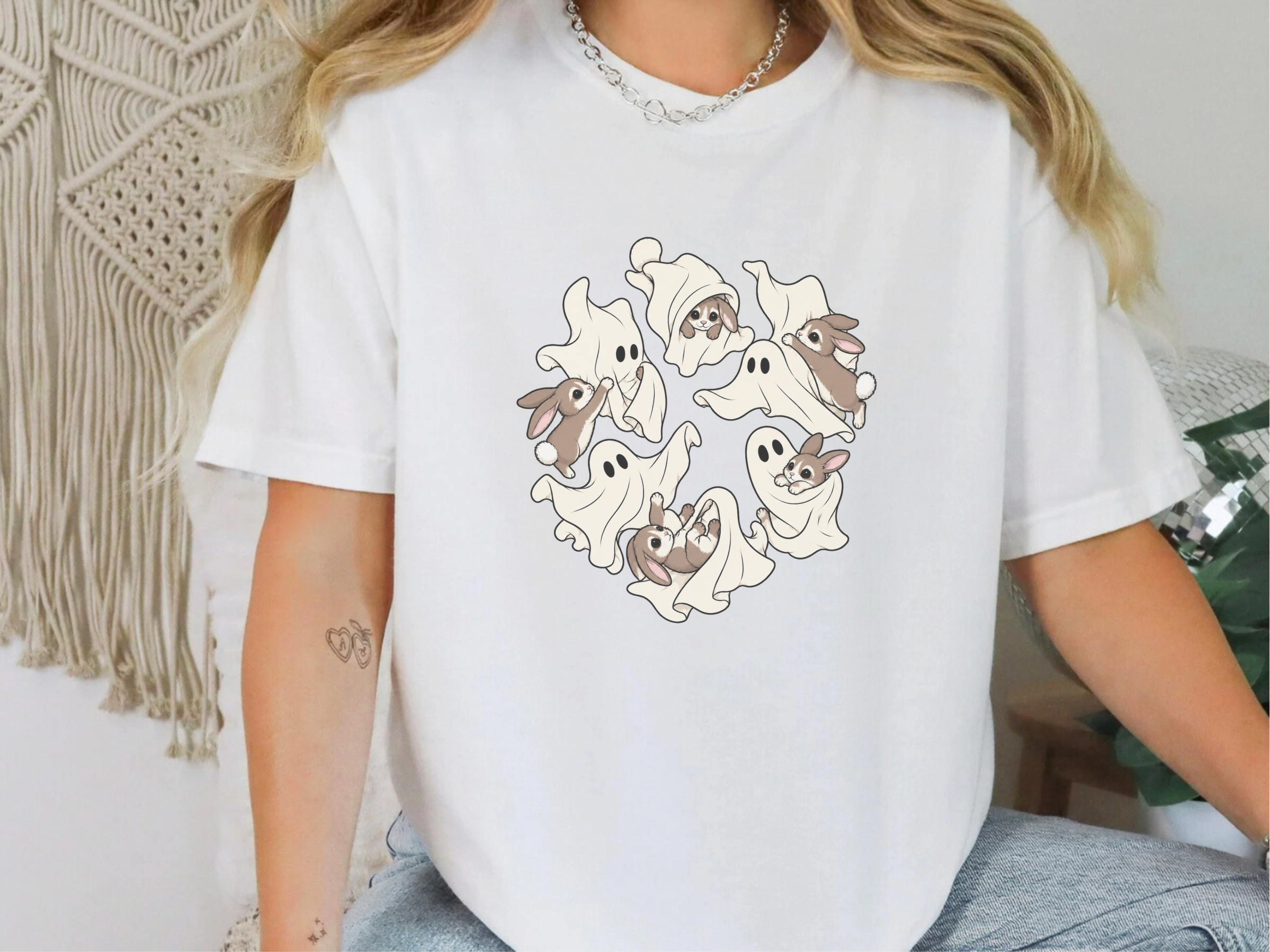 Ghosts Playing Bunny Rabbits funny shirt - photo 3