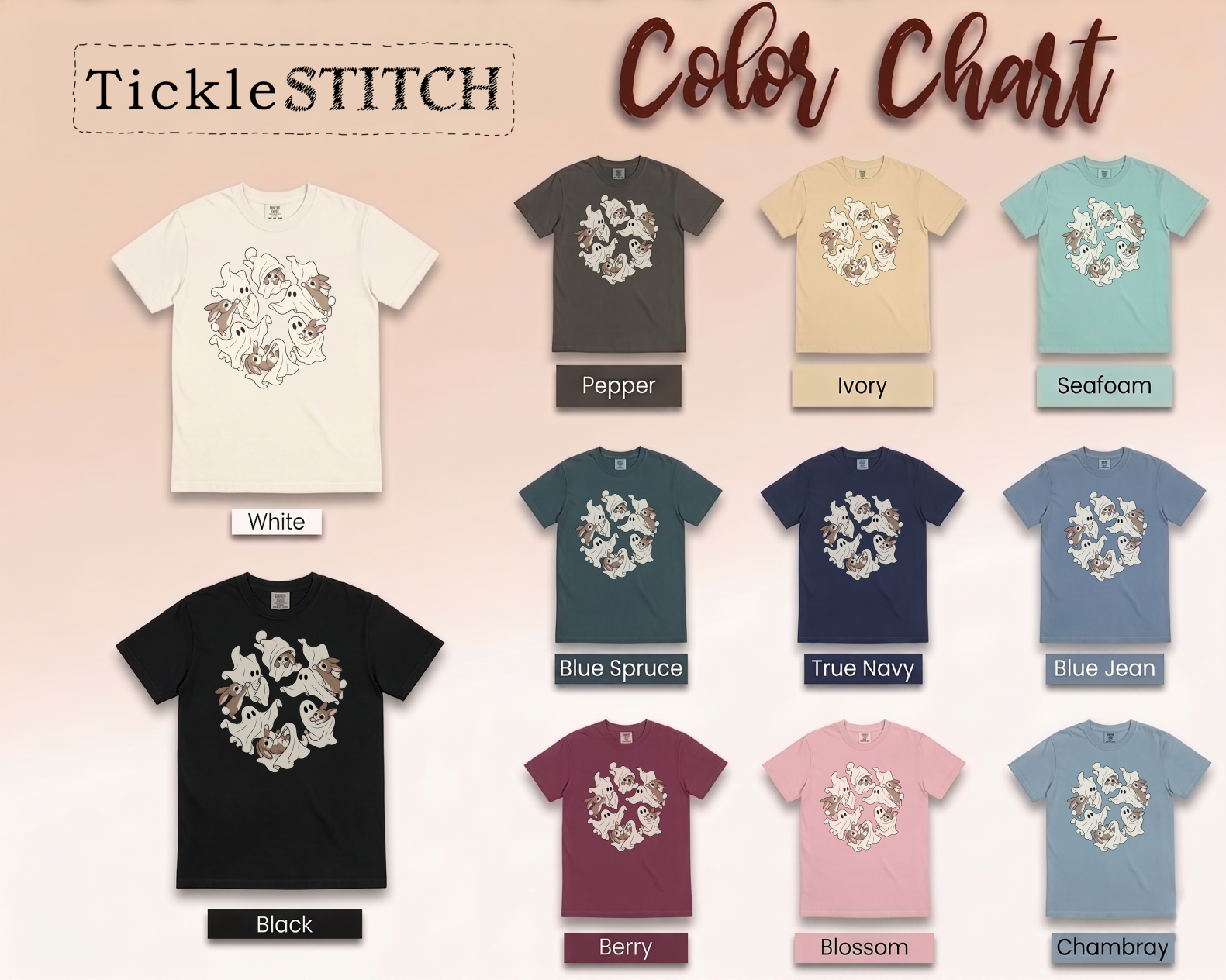 Ghosts Playing Bunny Rabbits funny shirt - colour options