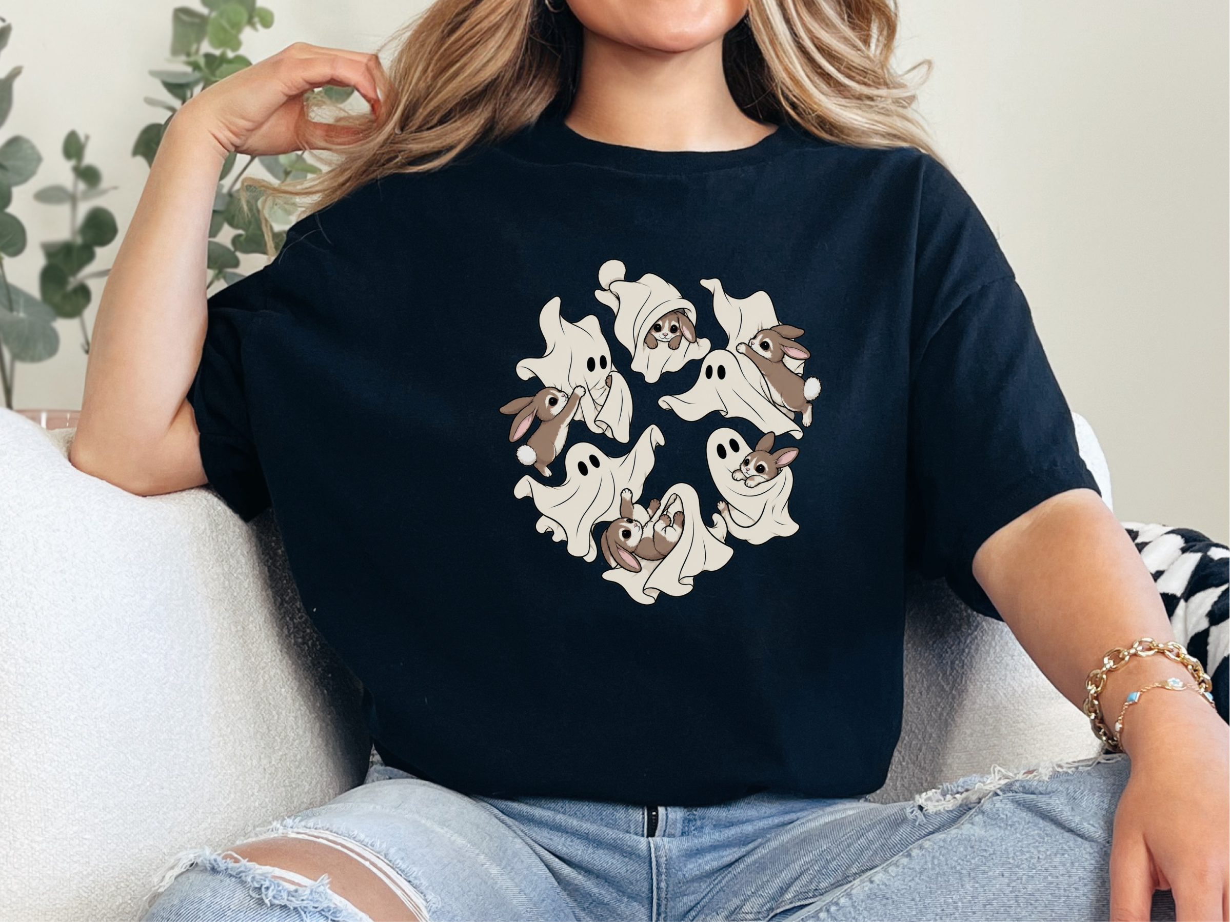Ghosts Playing Bunny Rabbits funny shirt - photo 5