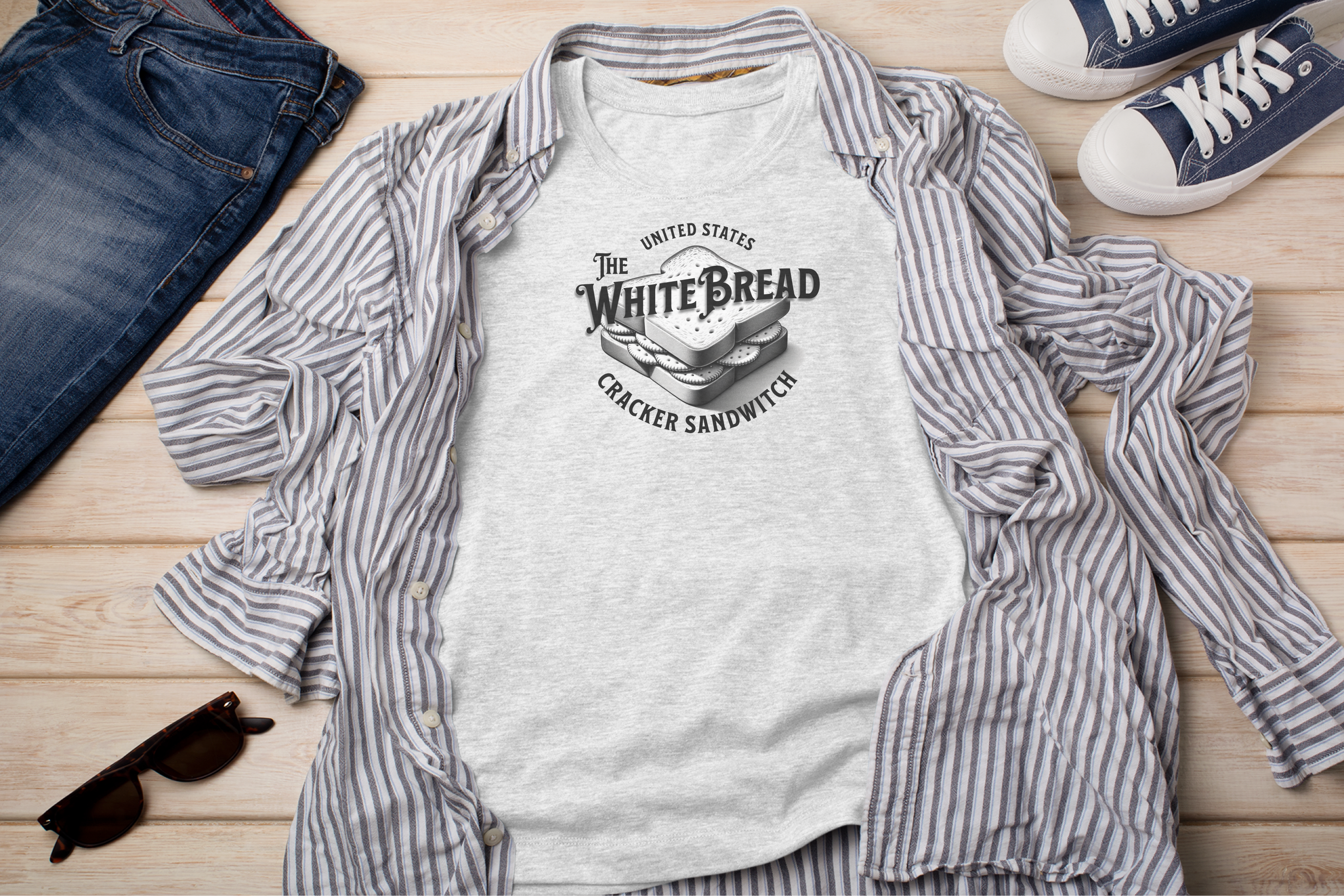 White Bread Cracker Sandwich funny shirt - photo 1
