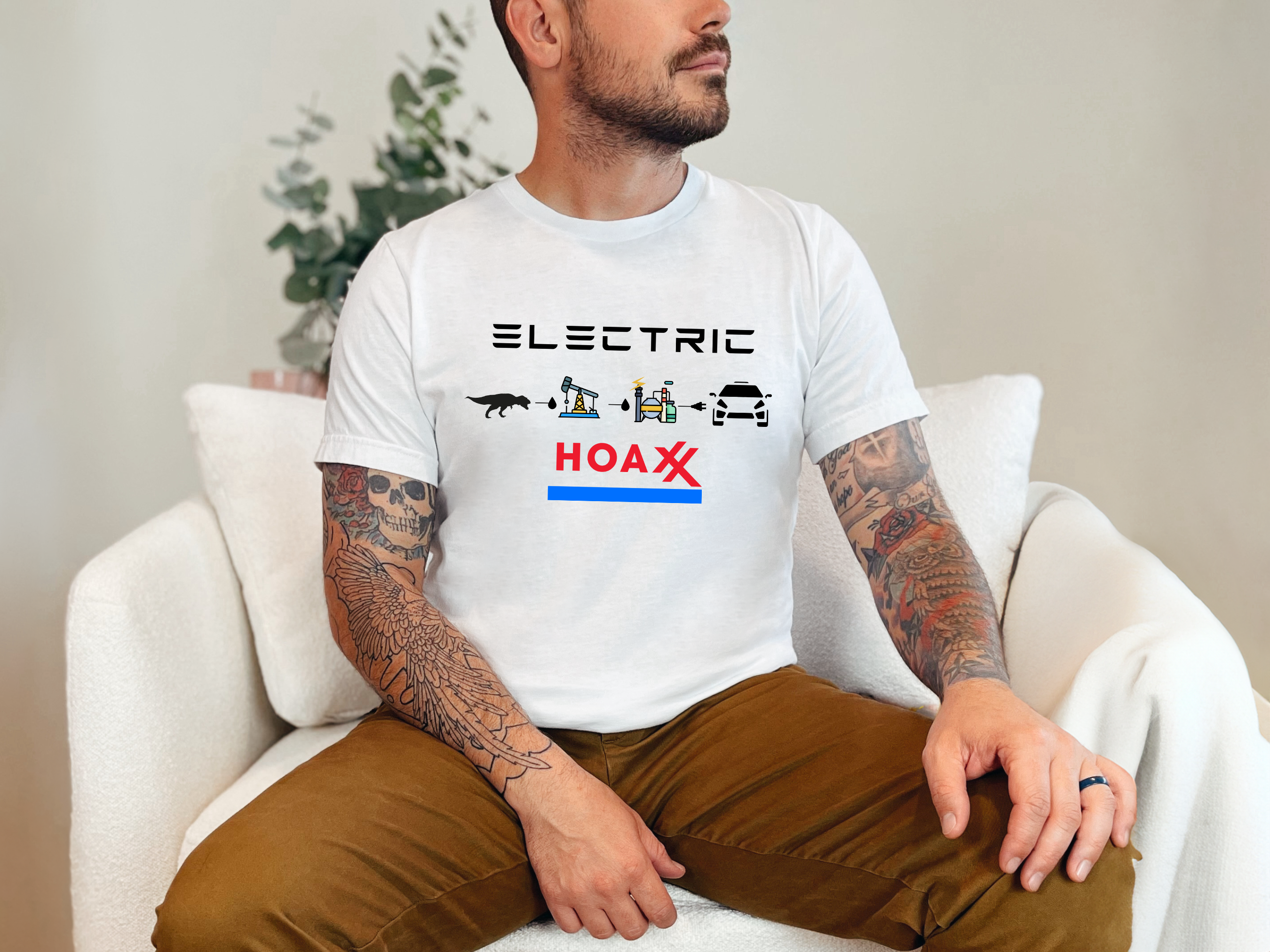 Electric Cars are a Hoax funny shirt - photo 1