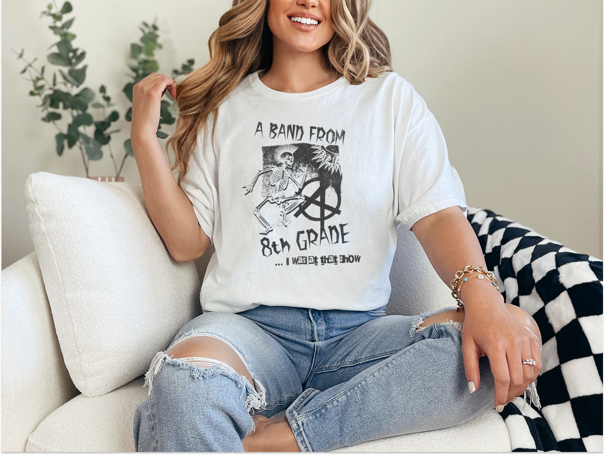 A Band From Eighth Grade Punk Rock Unisex Cotton Funny T-shirt - photo 3