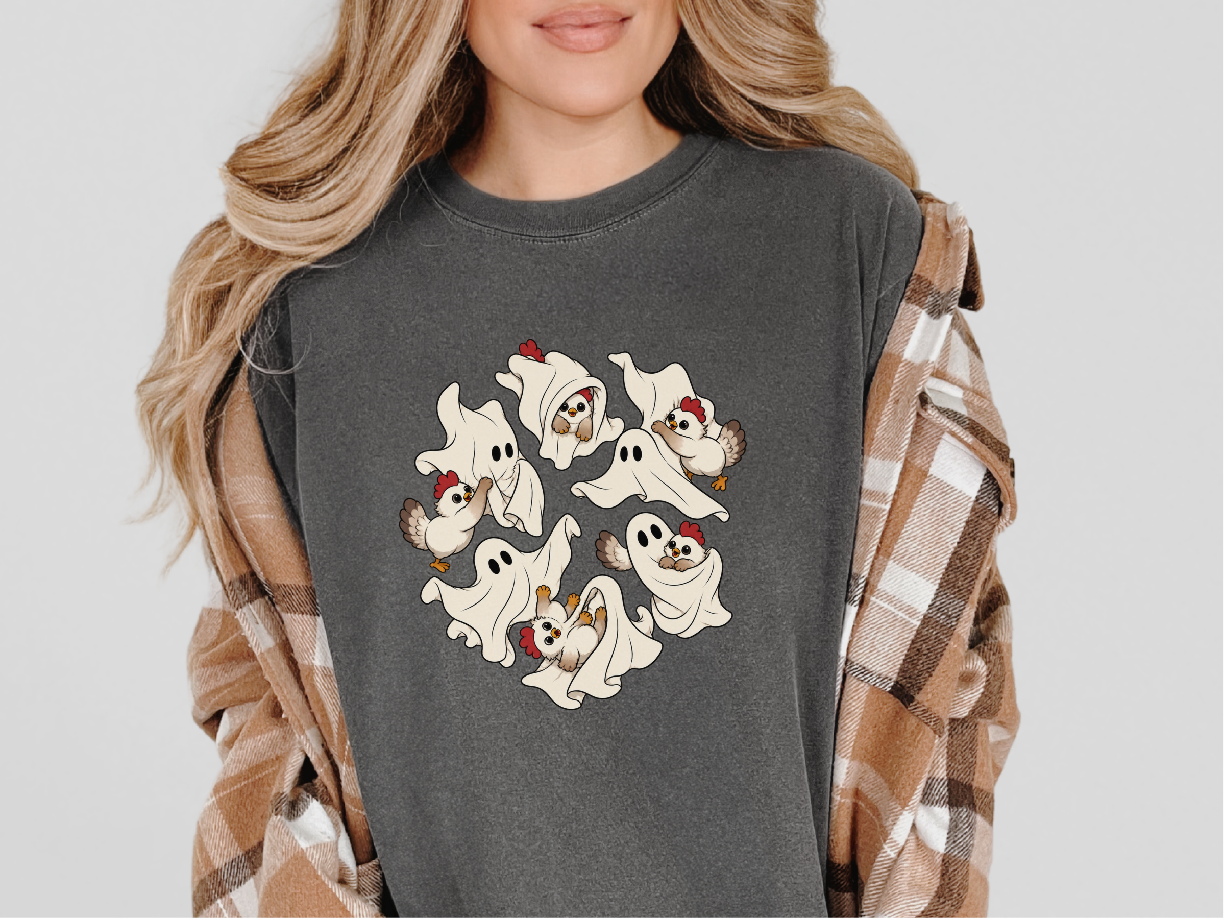 Ghost Playing With Chicken funny shirt - photo 3