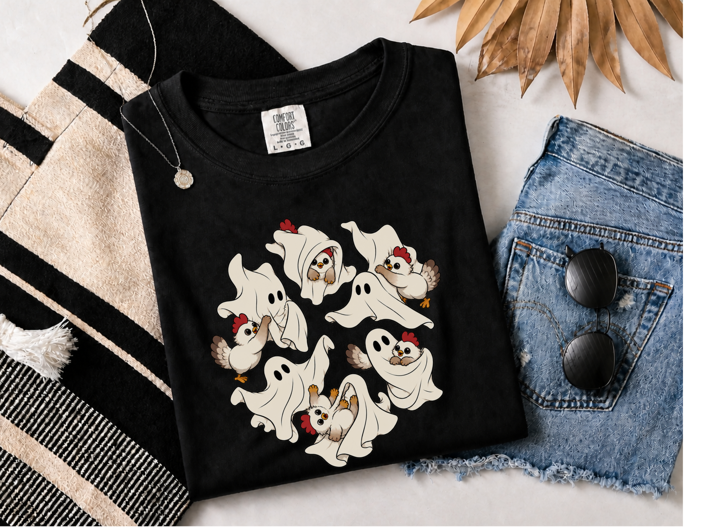 Ghost Playing With Chicken funny shirt - photo 2