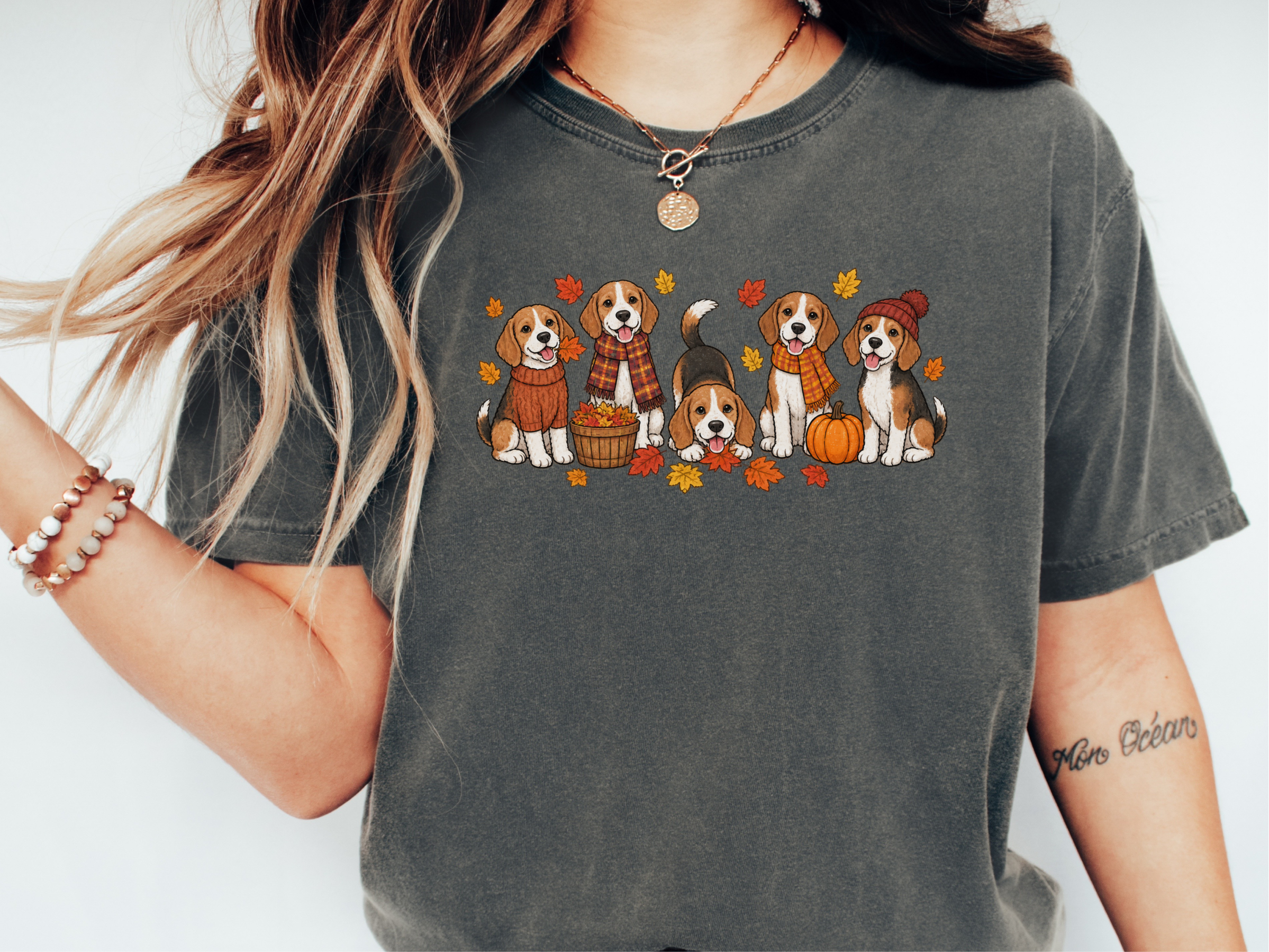 Cute Beagles Fall Activities doodle dog shirt - photo 1