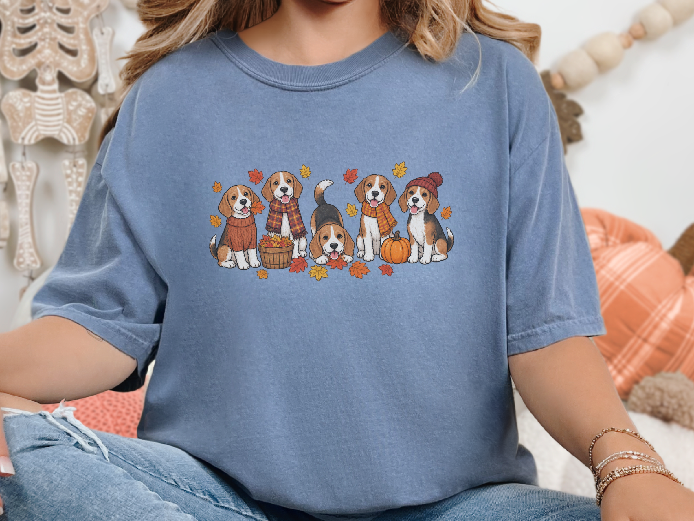 Cute Beagles Fall Activities doodle dog shirt - photo 6